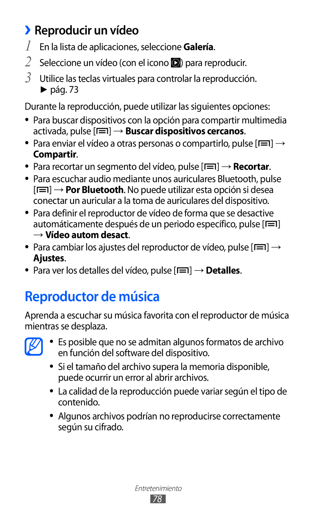 Samsung GT-I9100RWAAMN, GT-I9100LKAXEU, GT-I9100LKAXSP, GT-I9100LKATPH manual Reproductor de música, ››Reproducir un vídeo 