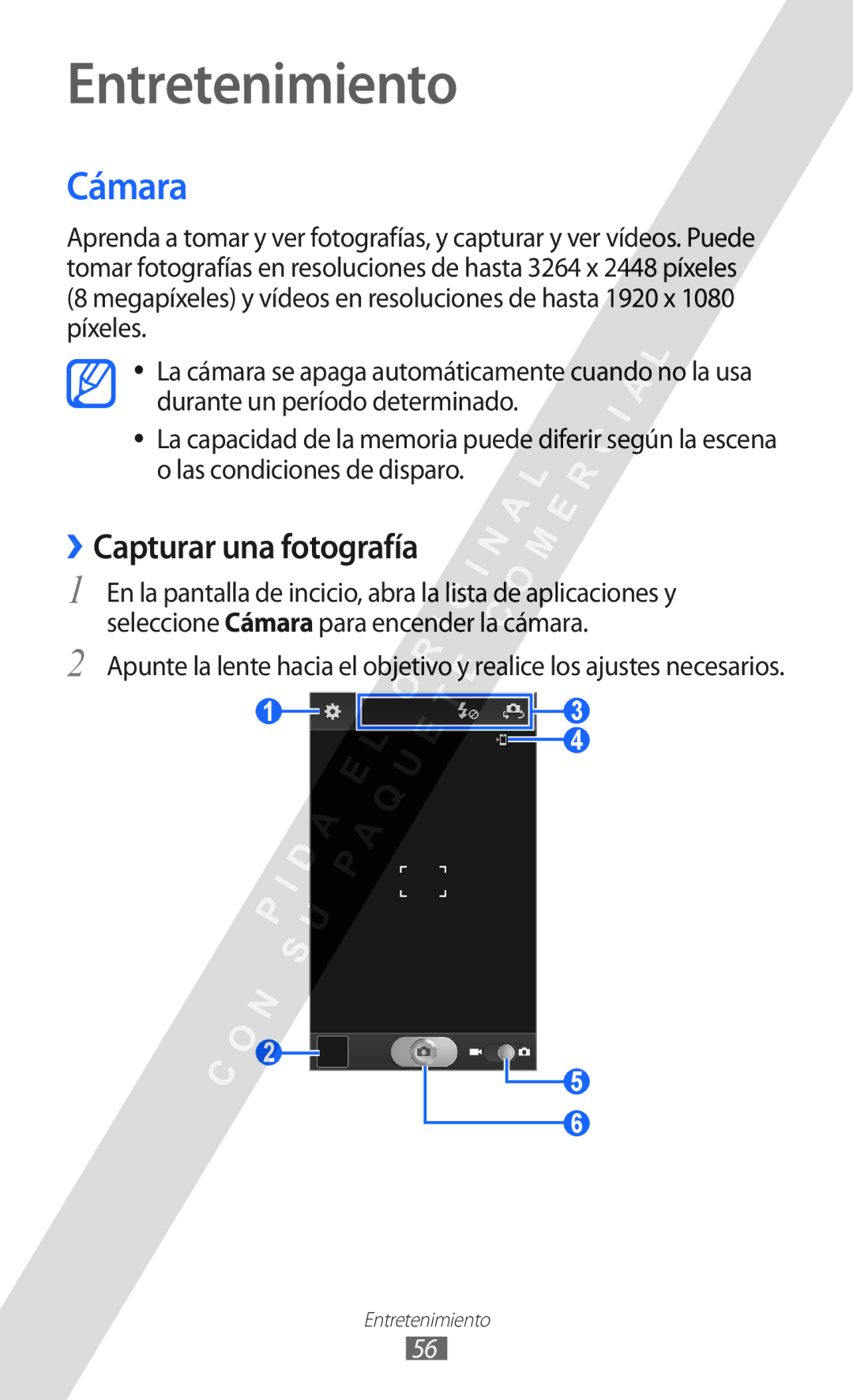 Samsung GT-I9100LKAYOG, GT-I9100LKAXEU, GT-I9100LKAXSP, GT-I9100LKATPH Entretenimiento, Cámara, ››Capturar una fotografía 