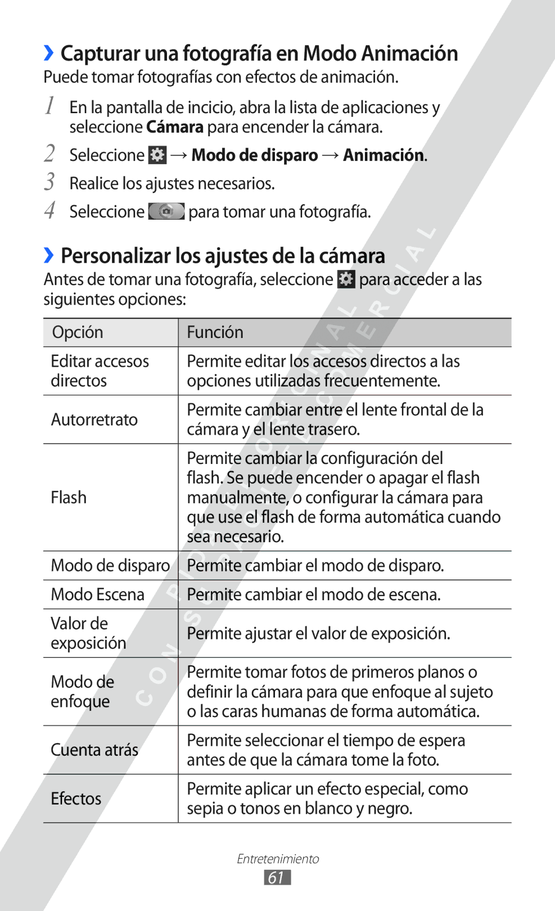 Samsung GT-I9100LKAEPL manual ››Capturar una fotografía en Modo Animación, ››Personalizar los ajustes de la cámara 