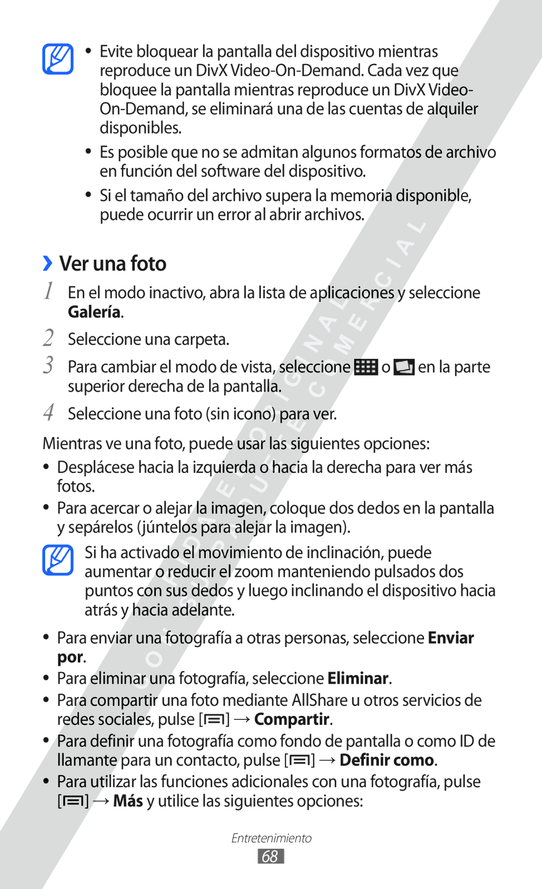 Samsung GT-I9100RWNXEC, GT-I9100LKAXEU, GT-I9100LKAXSP, GT-I9100LKATPH manual ››Ver una foto, Galería, Seleccione una carpeta 