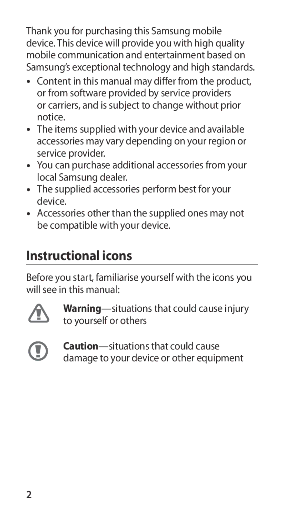 Samsung GT-I9100LKAVIA, GT-I9100LKAXEU, GT-I9100LKAXSP, GT-I9100RWAEPL, GT-I9100RWATUR, GT-I9100RWADTM Instructional icons 