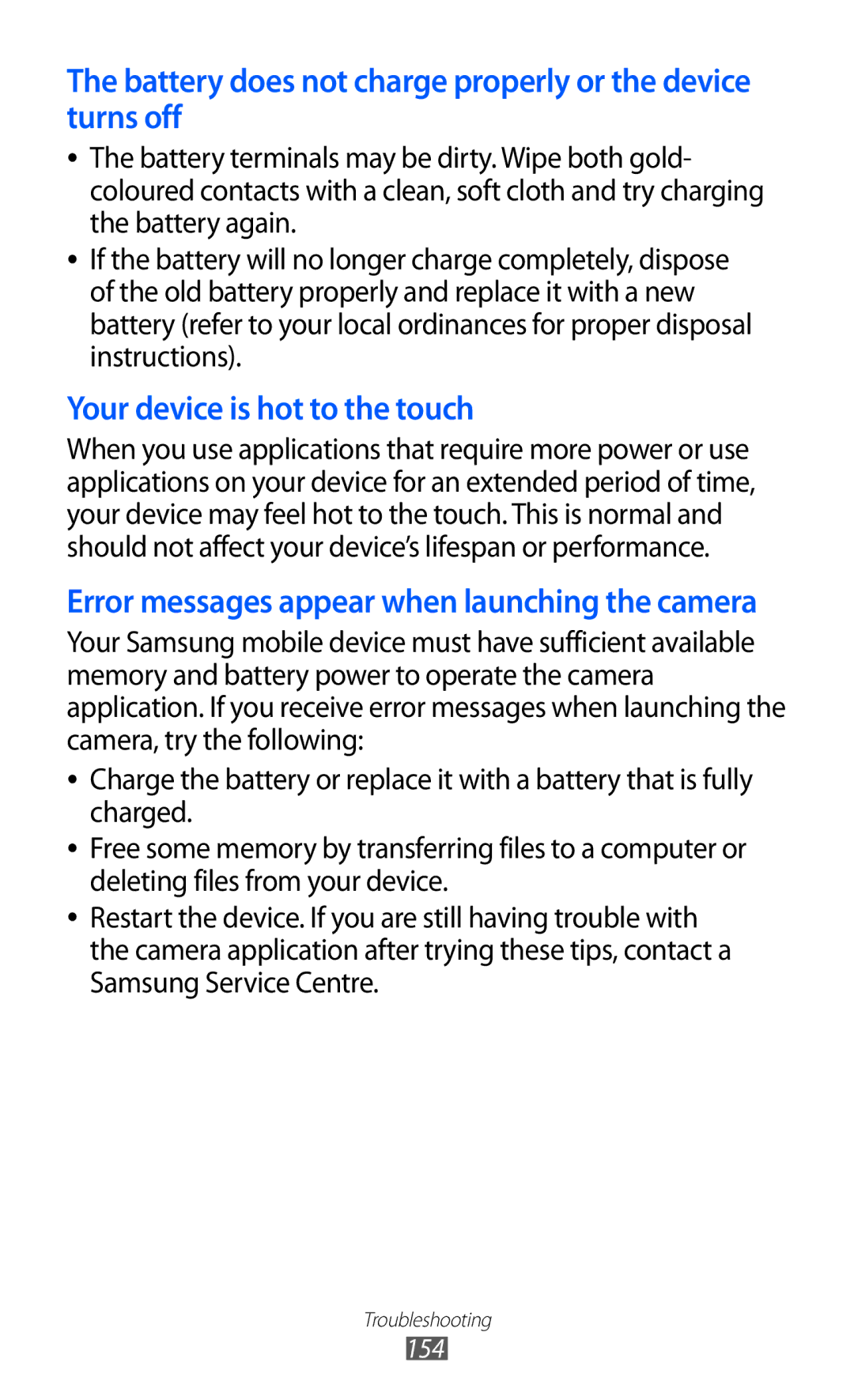 Samsung GT-I9100LKACYV, GT-I9100LKAXEU, GT-I9100LKAXSP manual Battery does not charge properly or the device turns off 