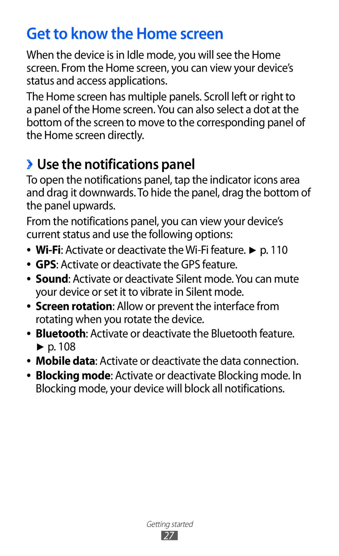 Samsung GT-I9100RWADBT, GT-I9100LKAXEU, GT-I9100LKAXSP manual Get to know the Home screen, ››Use the notifications panel 