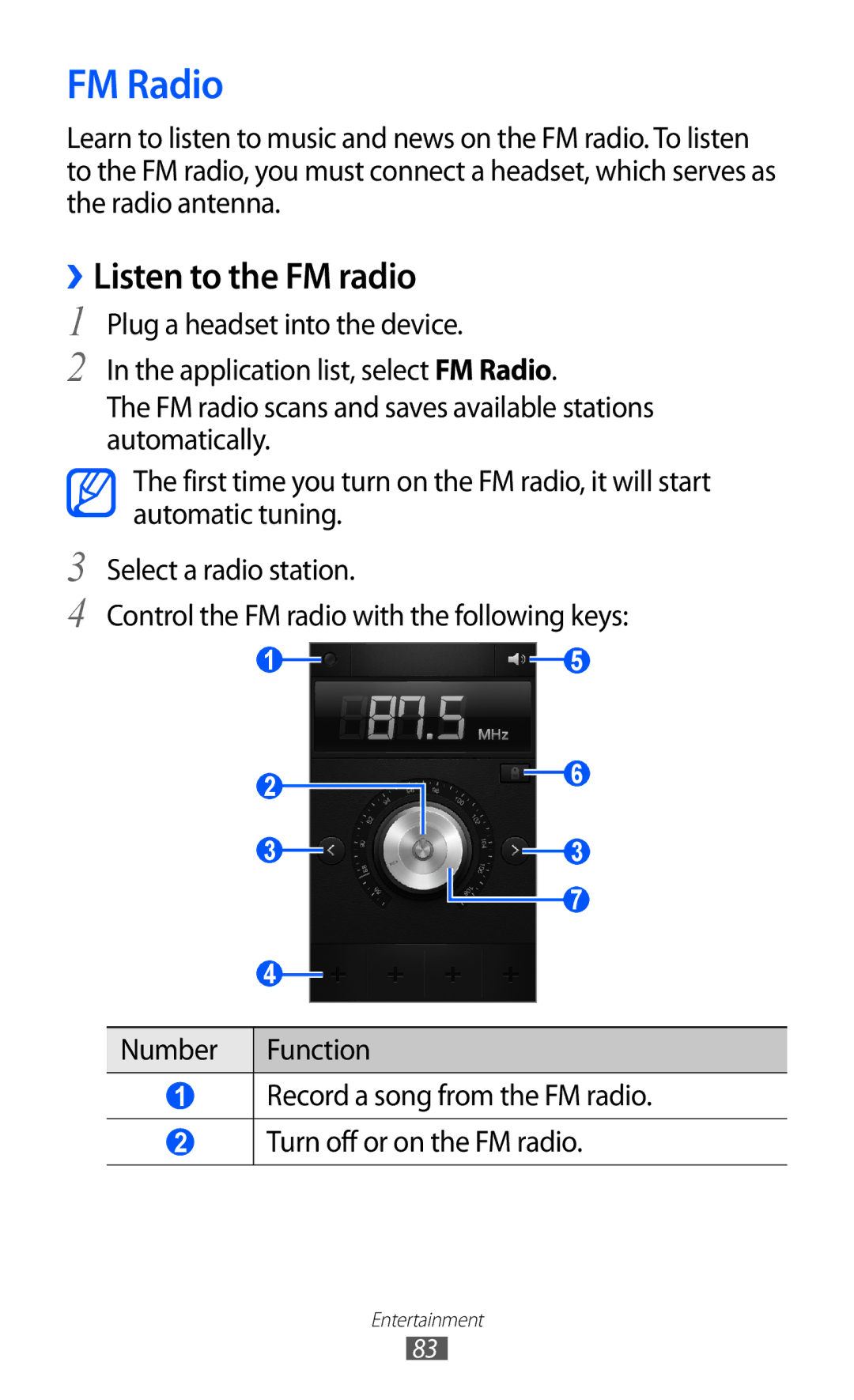 Samsung GT-I9100SWNTIM, GT-I9100LKAXEU, GT-I9100LKAXSP, GT-I9100LKAVIA, GT-I9100RWAEPL FM Radio, ››Listen to the FM radio 