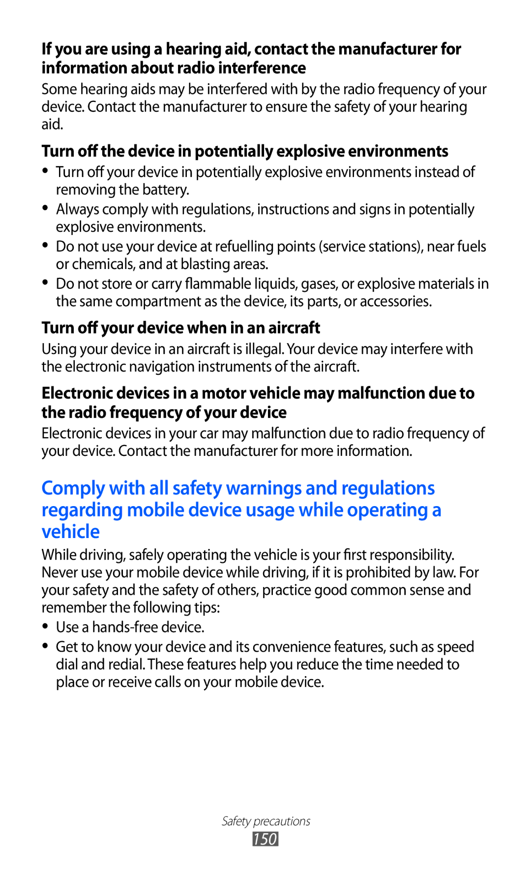 Samsung GT-I9100LKAXEU user manual Turn off the device in potentially explosive environments 