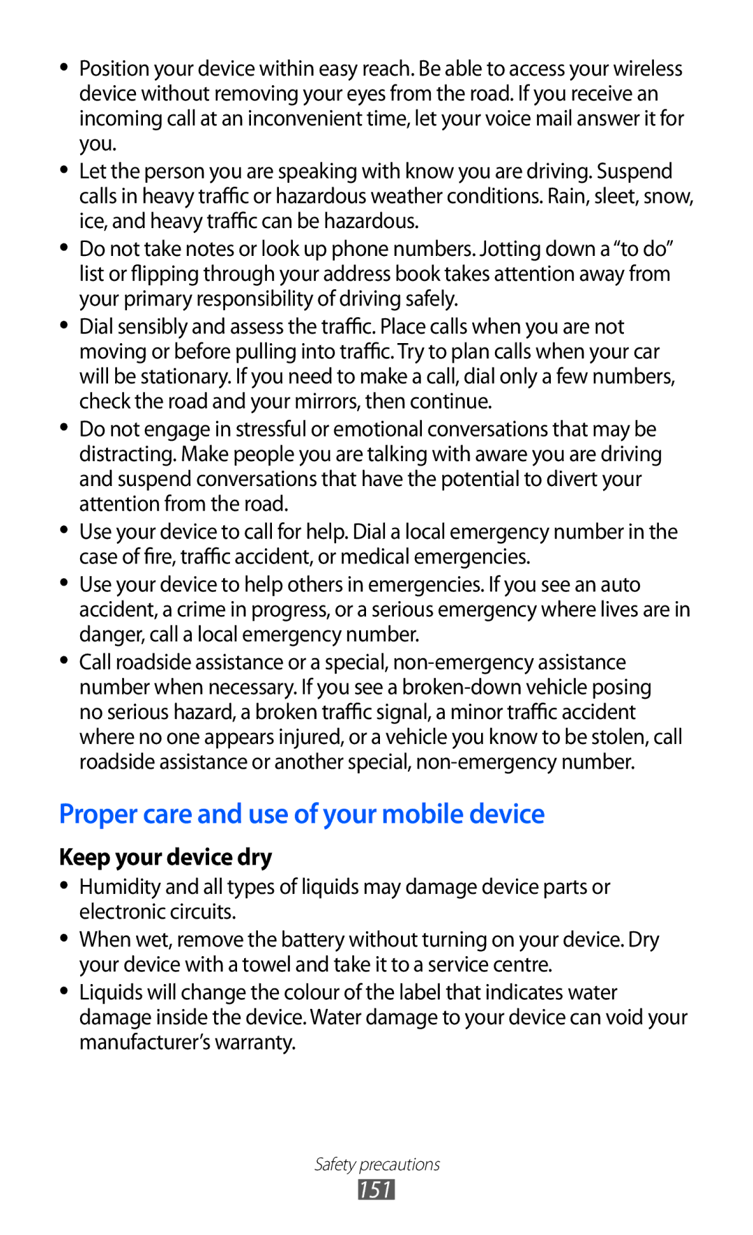 Samsung GT-I9100LKAXEU user manual Proper care and use of your mobile device 