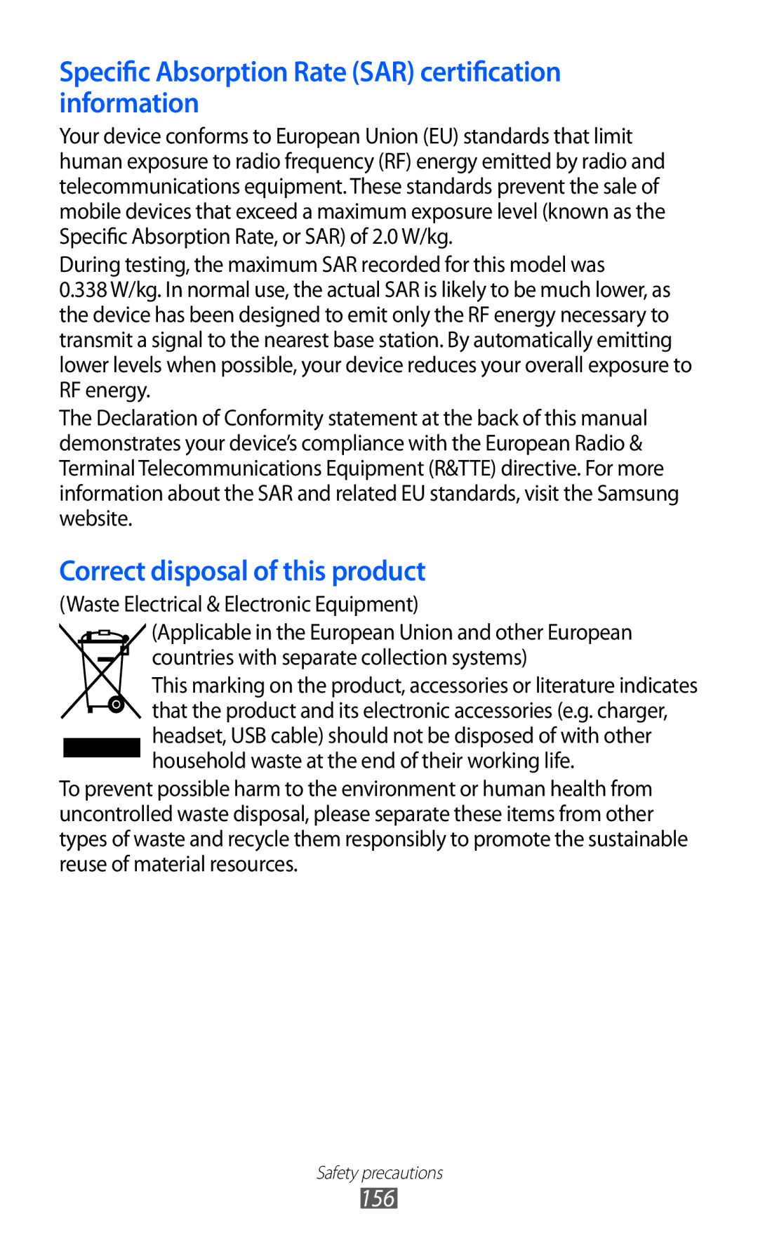 Samsung GT-I9100LKAXEU user manual Specific Absorption Rate SAR certification information 