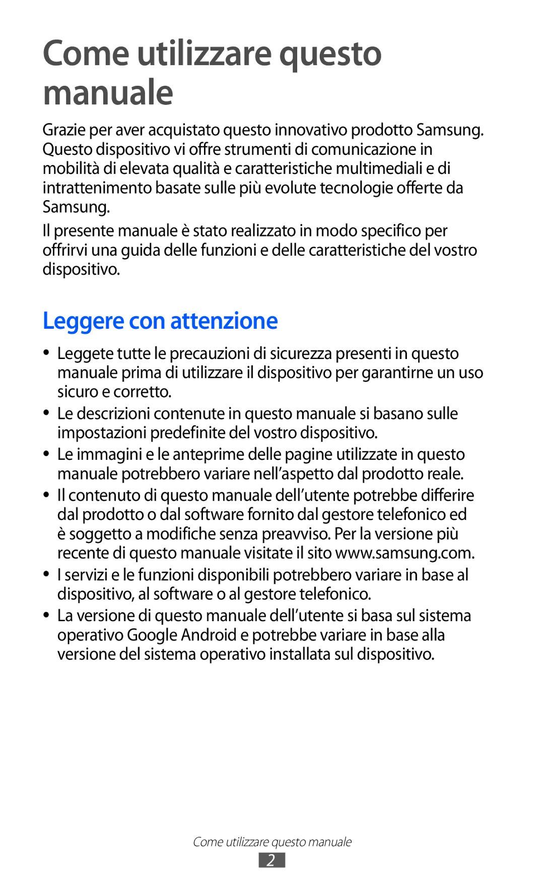 Samsung GT-I9100LKATUR, GT-I9100LKAXSP, GT-I9100LKAITV Come utilizzare questo manuale, Leggere con attenzione 