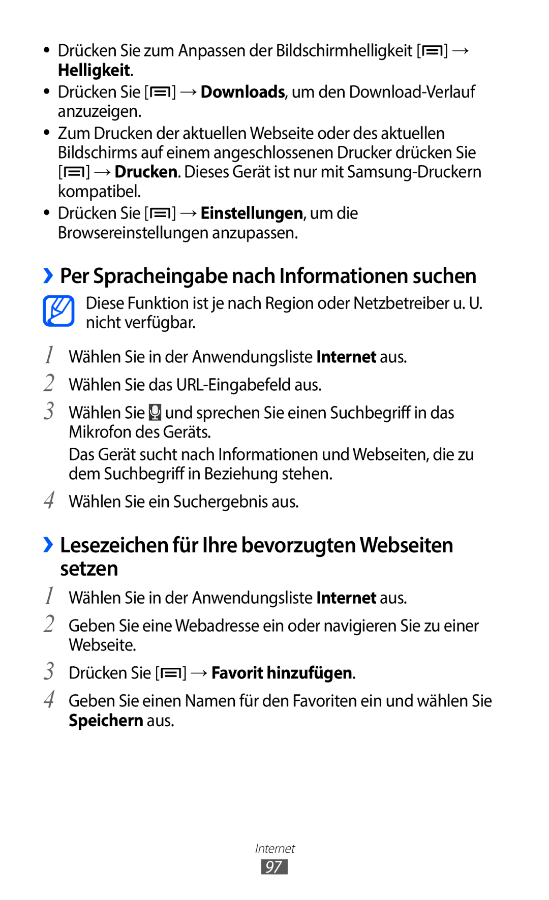 Samsung GT-I9100RWAXEG ››Lesezeichen für Ihre bevorzugten Webseiten setzen, Drücken Sie →Favorit hinzufügen, Speichern aus 