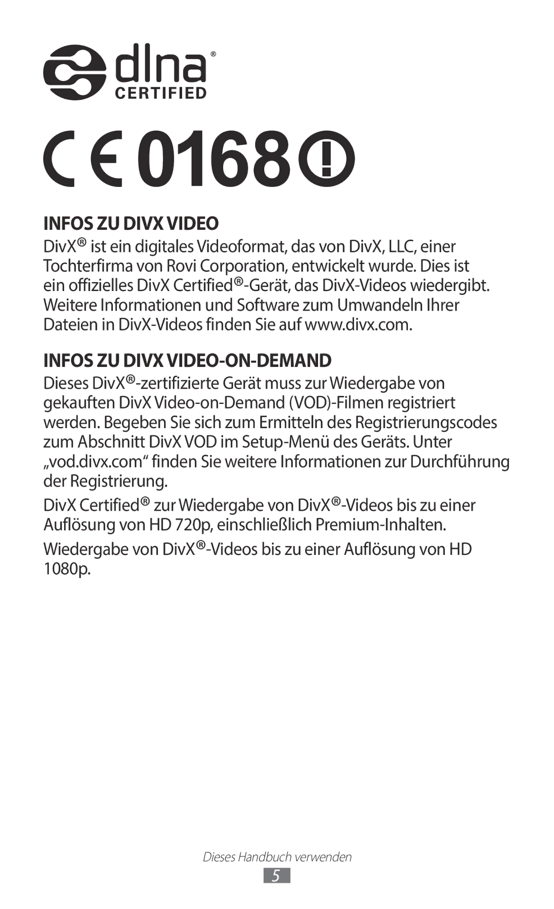 Samsung GT-I9100LKAITV, GT-I9100LKAXSP, GT-I9100LKAVIA, GT-I9100RWAEPL Infos ZU Divx Video Infos ZU Divx VIDEO-ON-DEMAND 