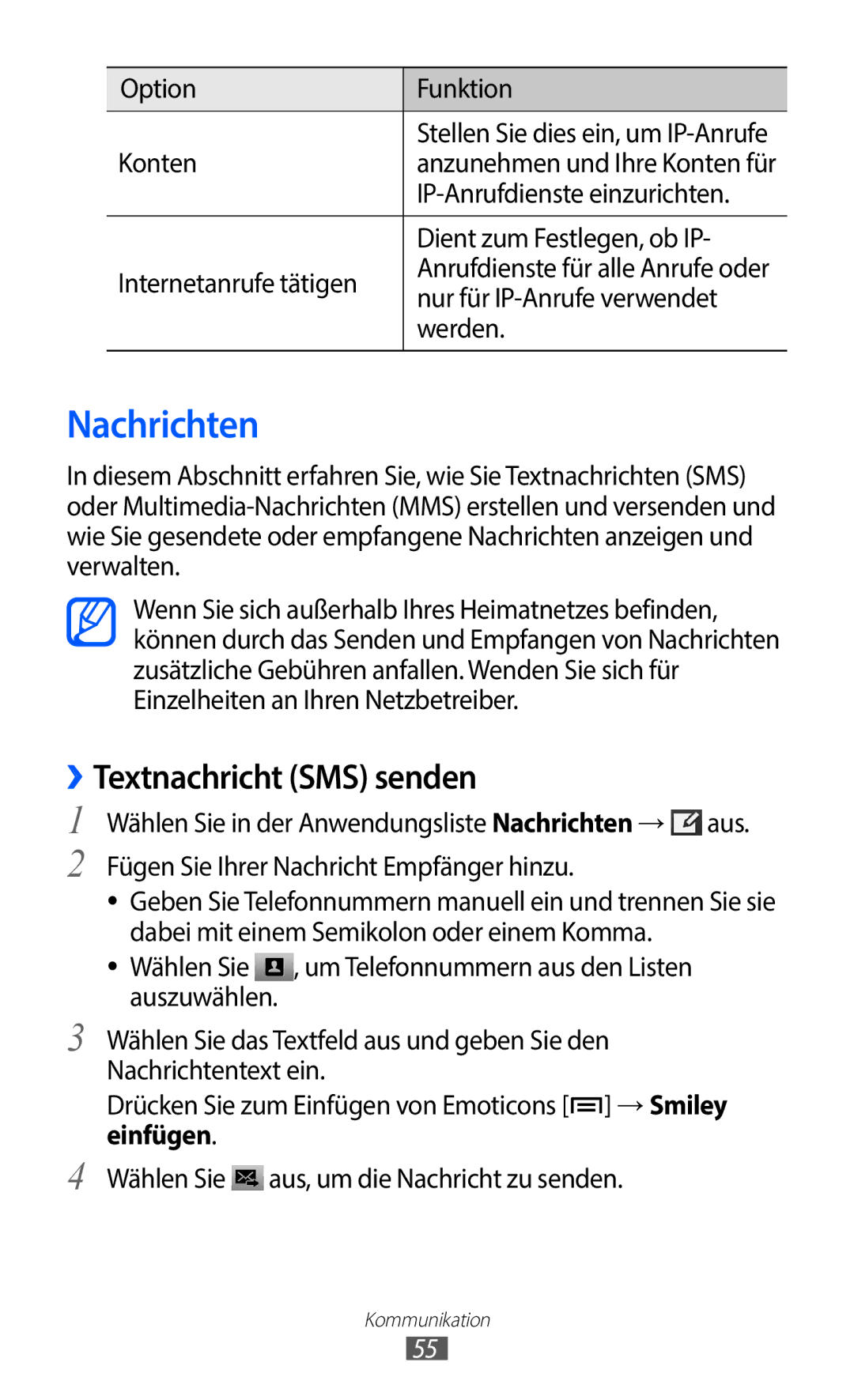 Samsung GT-I9100LKAEPL, GT-I9100LKAXSP, GT-I9100LKAVIA, GT-I9100RWAEPL manual Nachrichten, ››Textnachricht SMS senden 