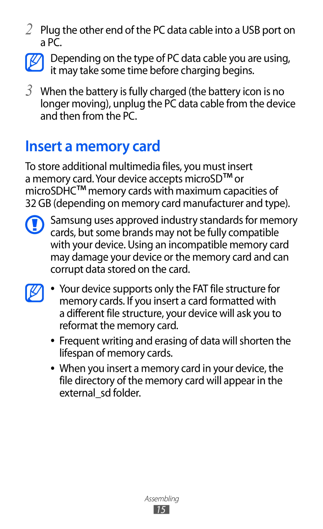 Samsung GT-I9100LKGXSK, GT-I9100LKGDBT manual Insert a memory card, GB depending on memory card manufacturer and type 