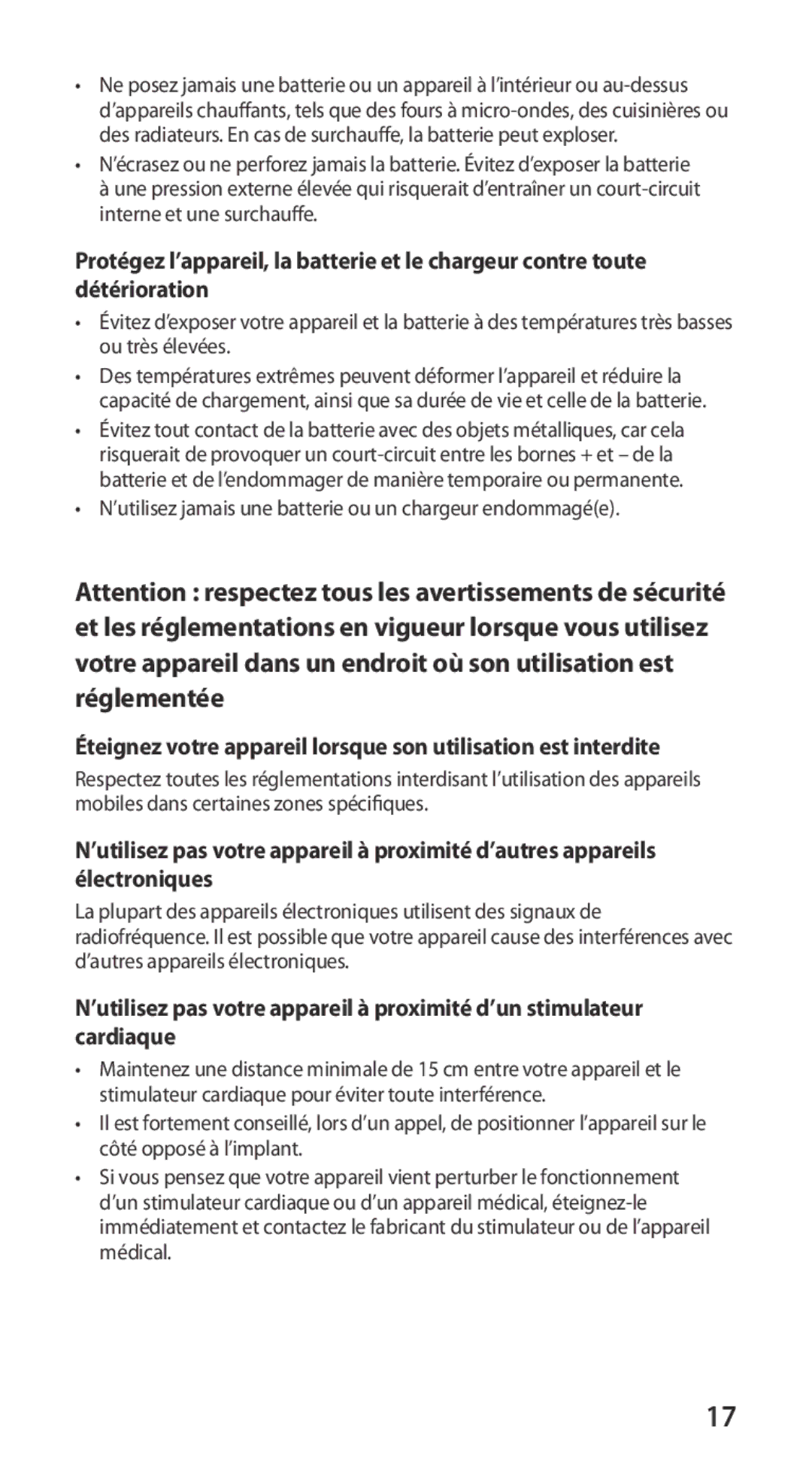 Samsung GT-I9100OIGXEF, GT-I9100LKGXEF, GT-I9100RWGXEF manual ’utilisez jamais une batterie ou un chargeur endommagée 