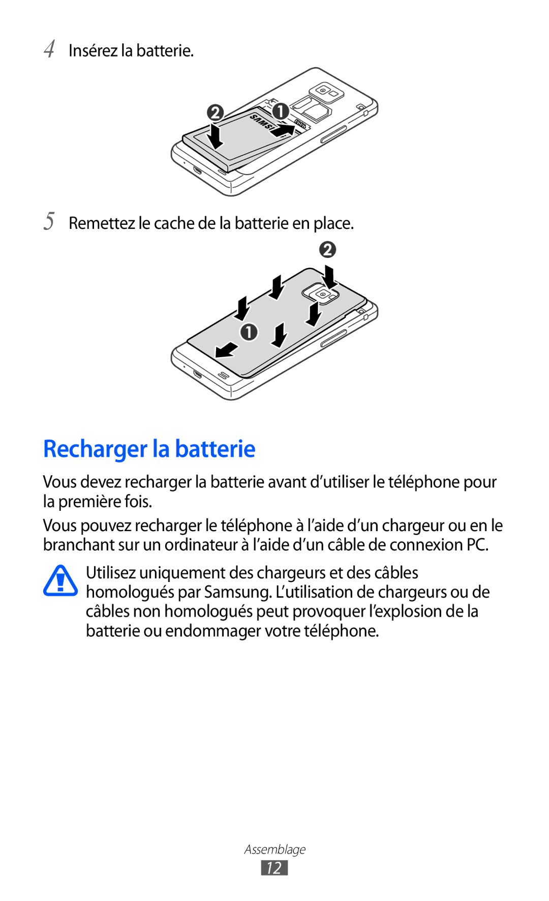 Samsung GT-I9100LKGXEF, GT-I9100RWGXEF, GT-I9100OIGXEF manual Recharger la batterie 