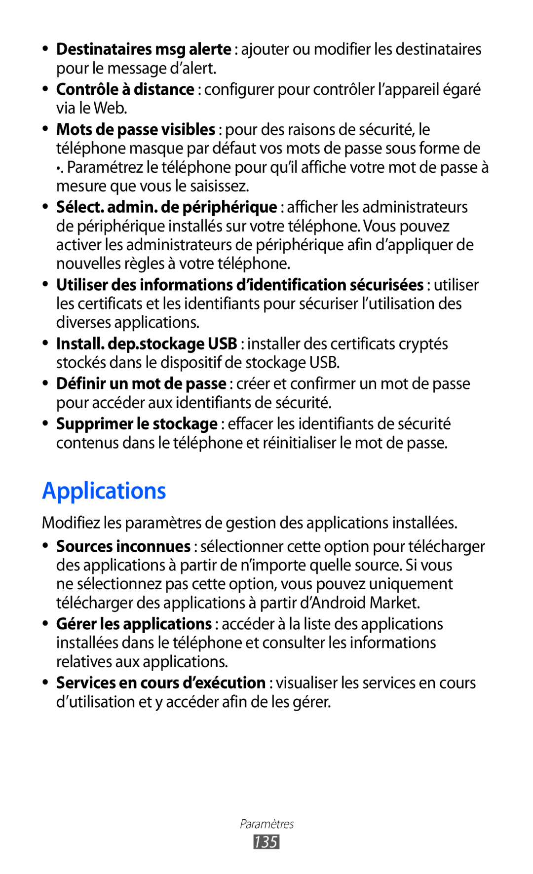 Samsung GT-I9100LKGXEF, GT-I9100RWGXEF, GT-I9100OIGXEF manual Applications, 135 