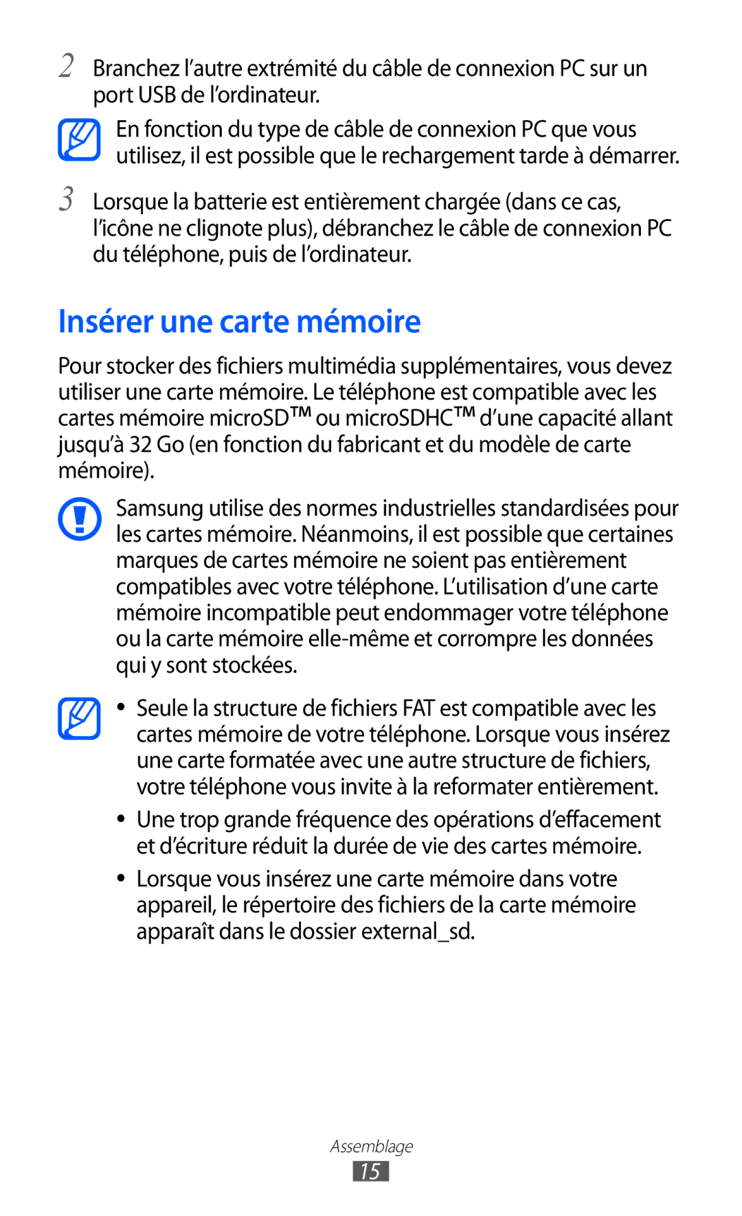 Samsung GT-I9100LKGXEF, GT-I9100RWGXEF, GT-I9100OIGXEF manual Insérer une carte mémoire 