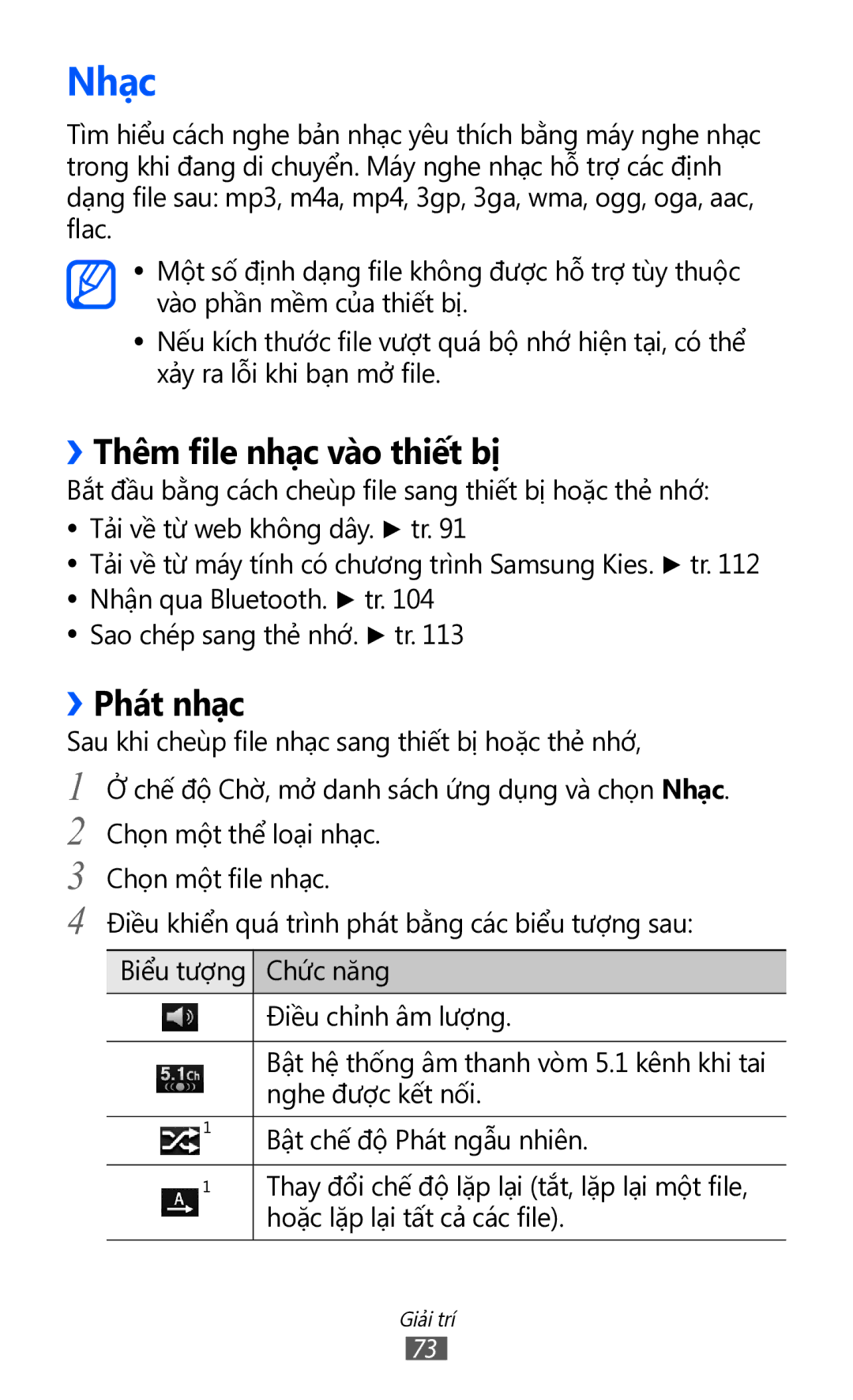 Samsung GT-I9100RWGXEV, GT-I9100LKGXXV, GT-I9100RWGXXV, GT-I9100LKGXEV manual Nhạc, ››Thêm file nhạc vào thiết bị, ››Phát nhạc 