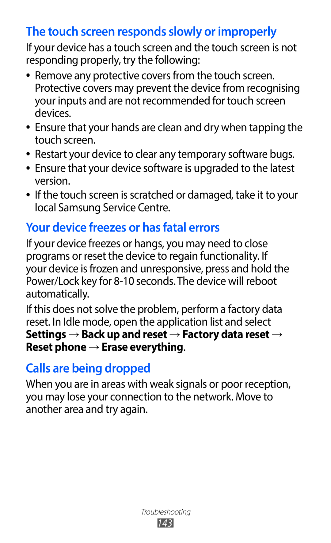 Samsung GT-I9100LKNFTM, GT-I9100RWNLPM, GT-I9100RWNBOG, GT-I9100LKNXEF manual Your device freezes or has fatal errors 