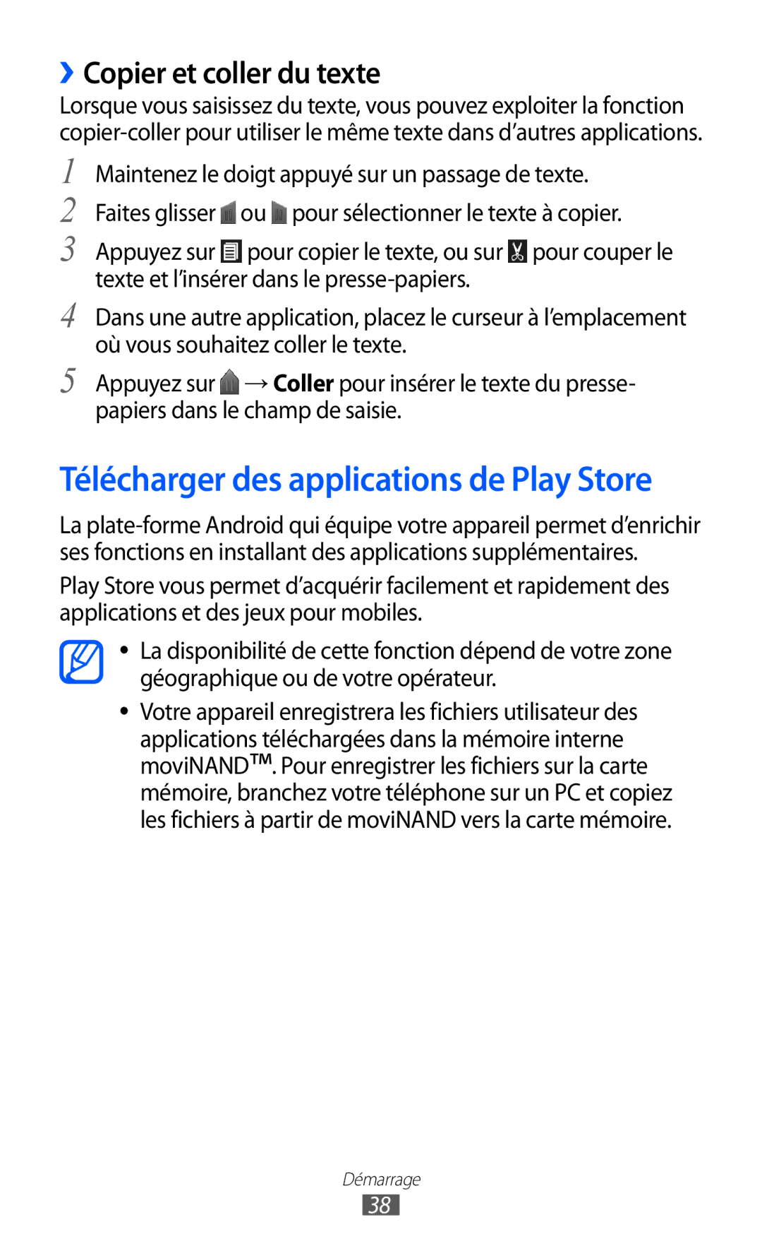 Samsung GT-I9100LKNNRJ, GT-I9100LKNFTM manual Télécharger des applications de Play Store, ››Copier et coller du texte 