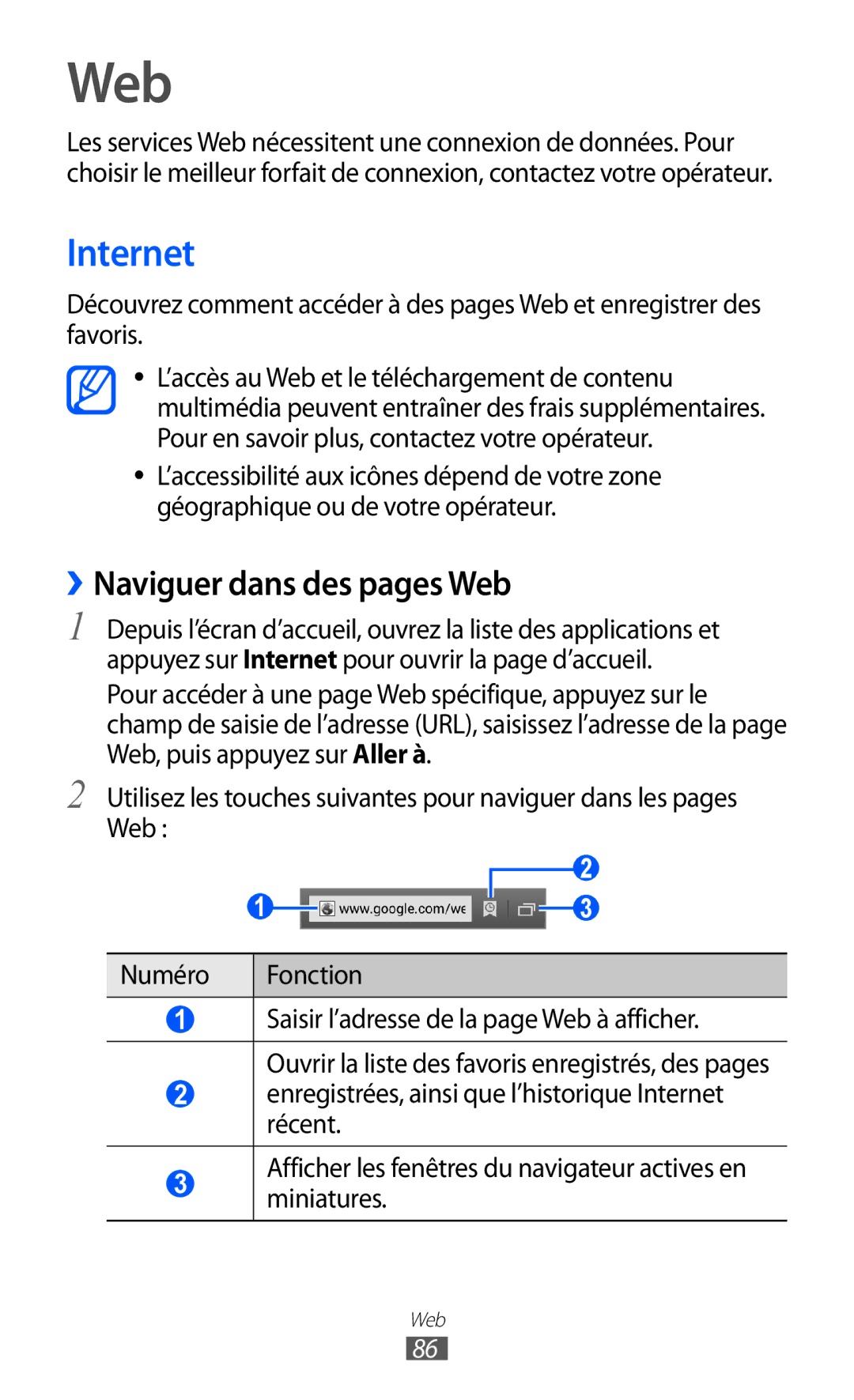 Samsung GT-I9100RWNSFR, GT-I9100LKNFTM, GT-I9100RWNLPM, GT-I9100RWNBOG manual Internet, ››Naviguer dans des pages Web 