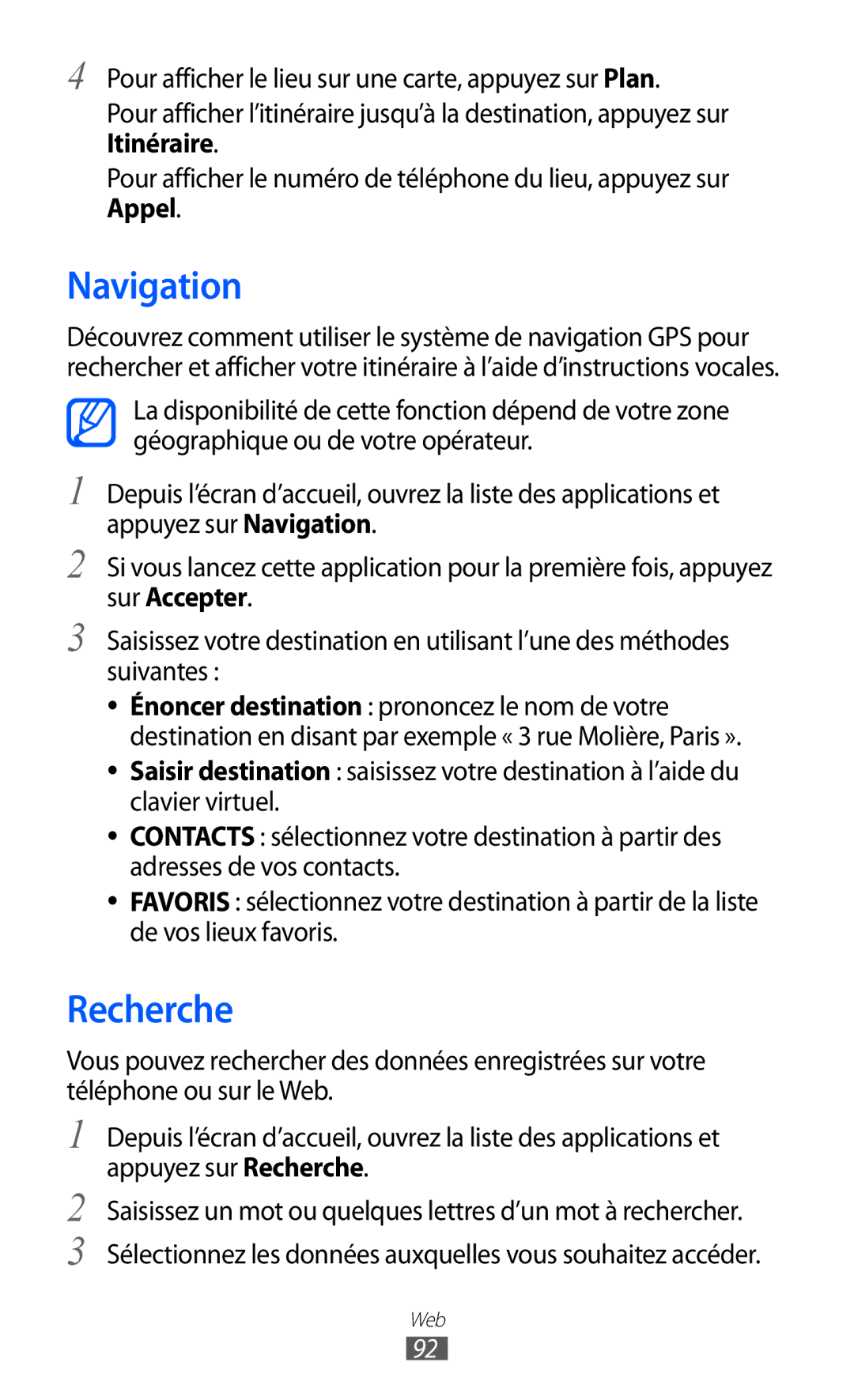 Samsung GT-I9100RWNLPM, GT-I9100LKNFTM, GT-I9100RWNBOG, GT-I9100LKNXEF, GT-I9100LKNBOG, GT-I9100SWNSFR Navigation, Recherche 