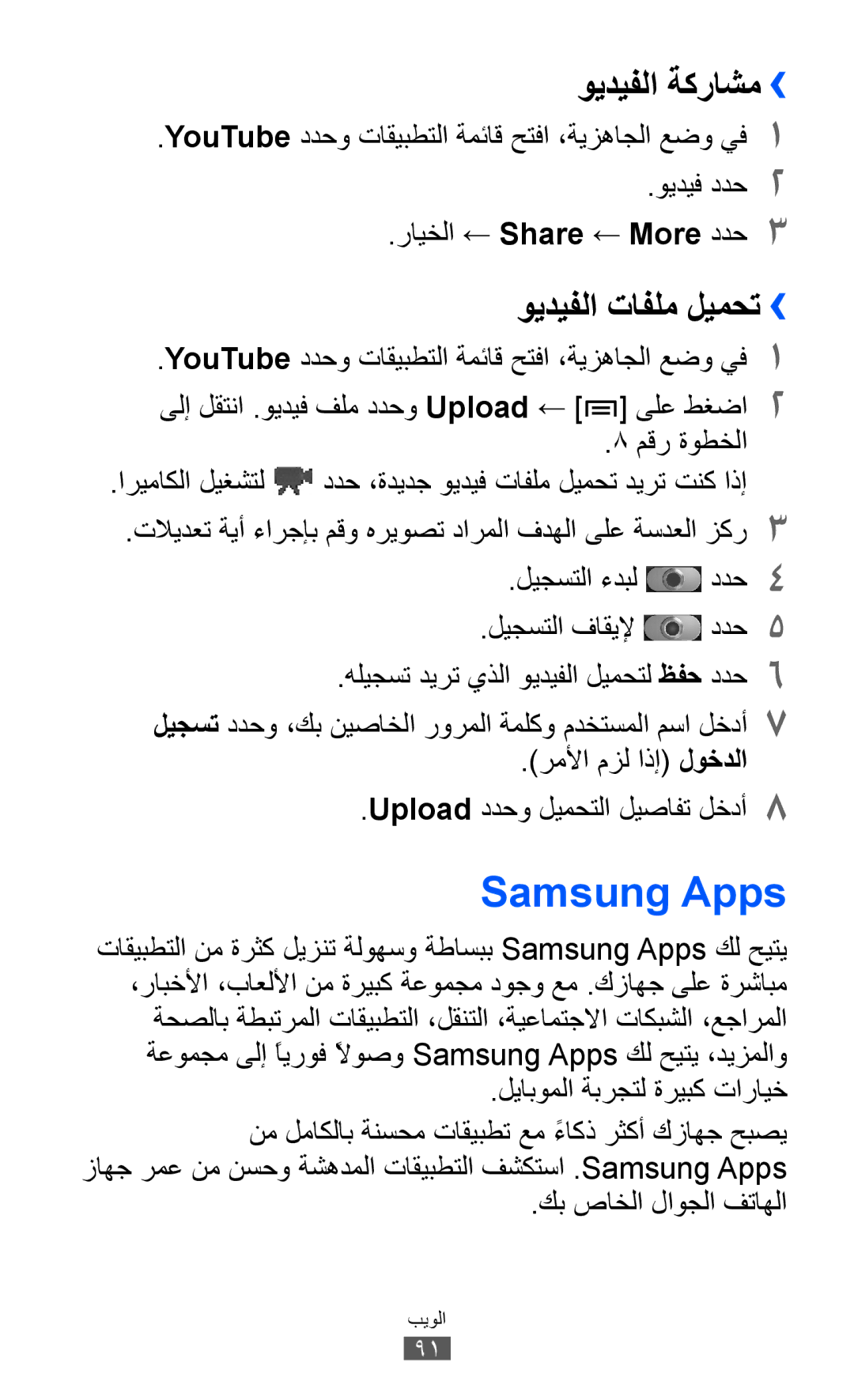 Samsung GT-I9100LKWAFR, GT-I9100LKWKSA, GT-I9100LKWXSG, GT-I9100OIGBTC Samsung Apps, ويديفلا ةكراشم››, ويديفلا تافلم ليمحت›› 