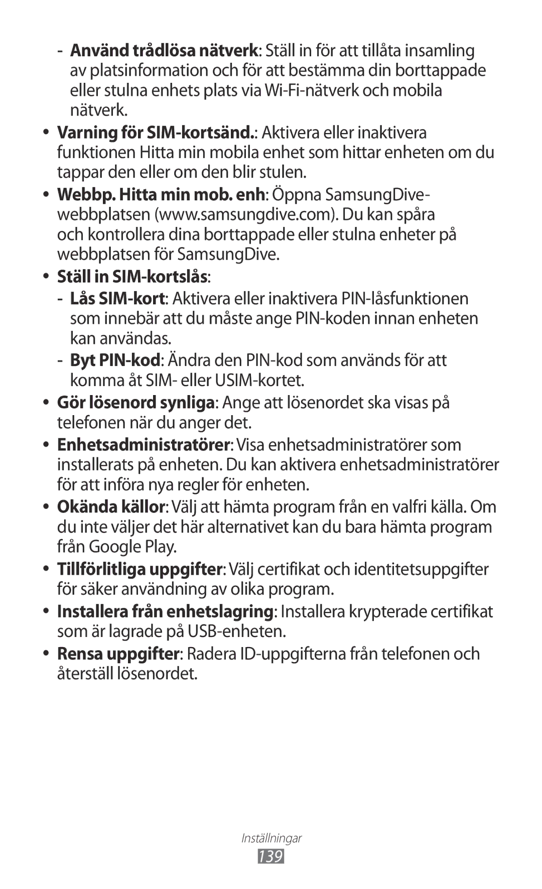 Samsung GT-I9100LKANEE, GT-I9100RWAHTD, GT-I9100RWANEE, GT-I9100OIANEE, GT-I9100LKAHTD manual Ställ in SIM-kortslås 