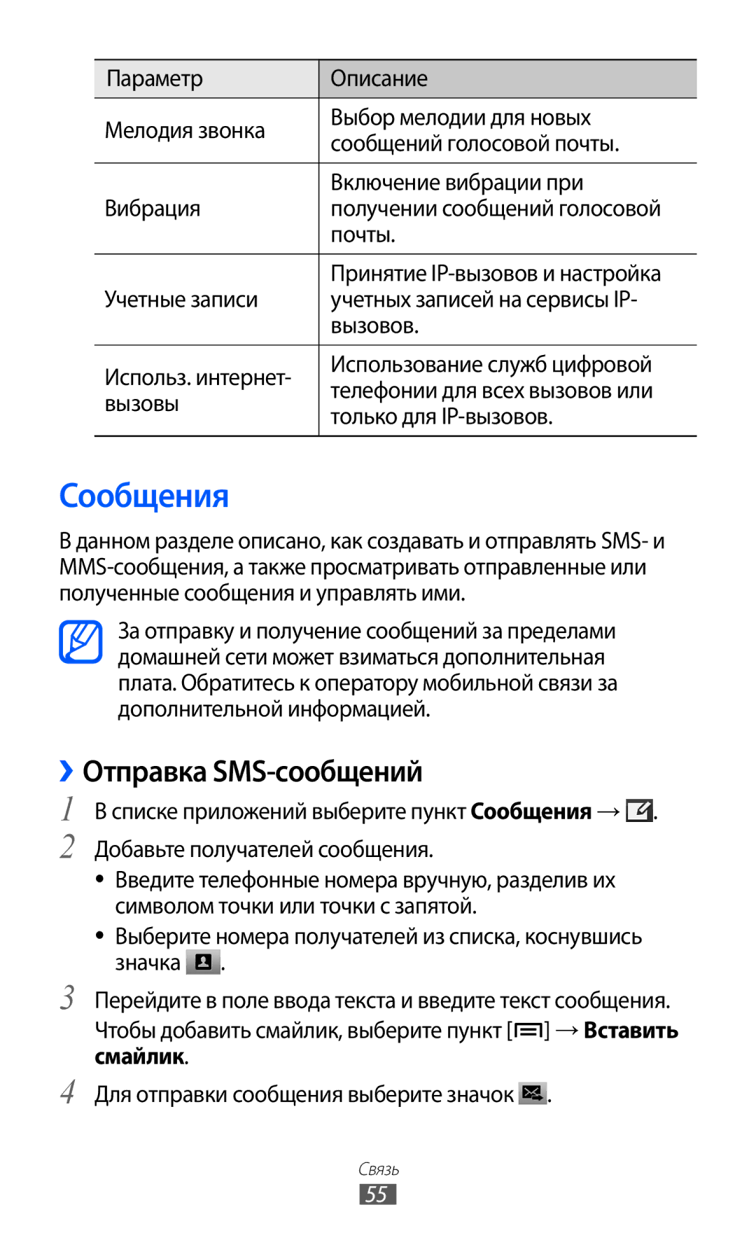 Samsung GT-I9100OIASEB, GT-I9100RWAMBC, GT-I9100LKAMBC, GT-I9100RWASEB, GT-I9100LKASEB Сообщения, ››Отправка SMS-сообщений 