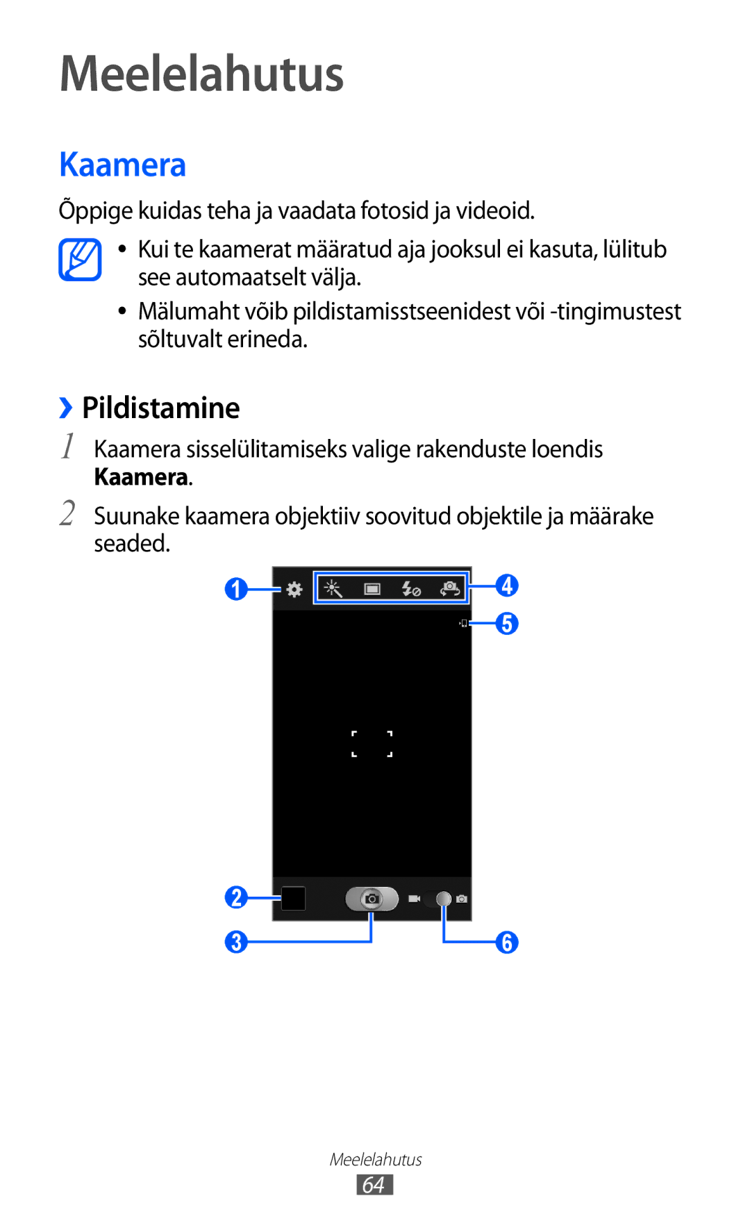 Samsung GT-I9100OIASEB, GT-I9100RWASEB, GT-I9100LKASEB manual Meelelahutus, Kaamera, ››Pildistamine 