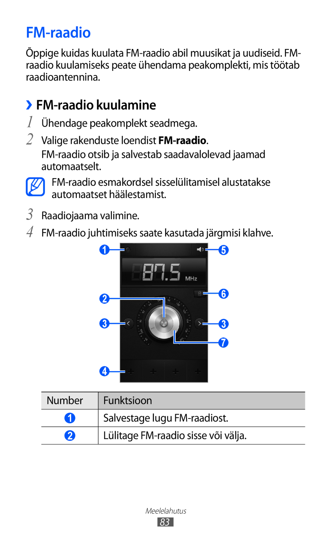 Samsung GT-I9100LKASEB, GT-I9100RWASEB, GT-I9100OIASEB manual ››FM-raadio kuulamine 