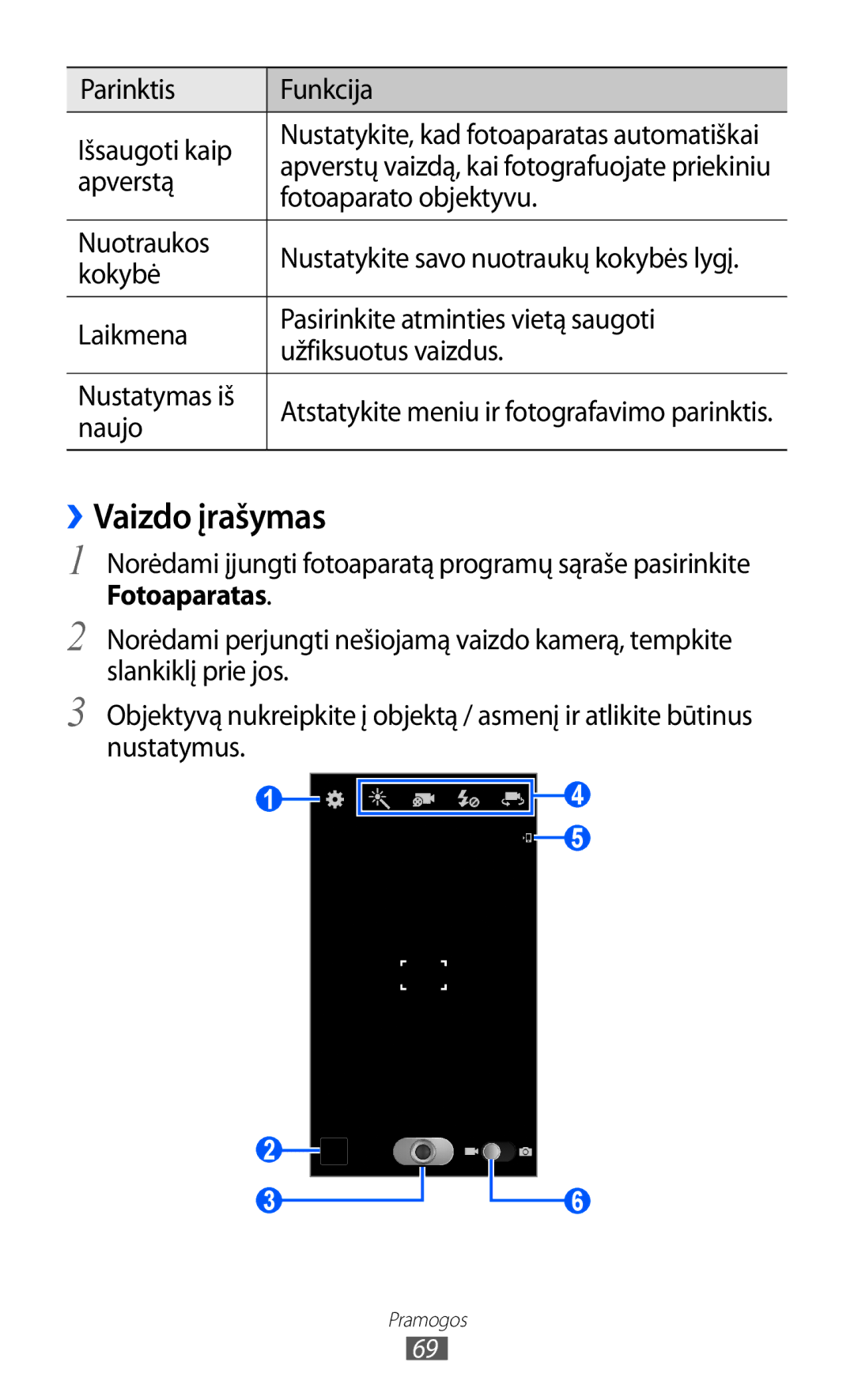 Samsung GT-I9100RWASEB, GT-I9100OIASEB, GT-I9100LKASEB manual ››Vaizdo įrašymas 