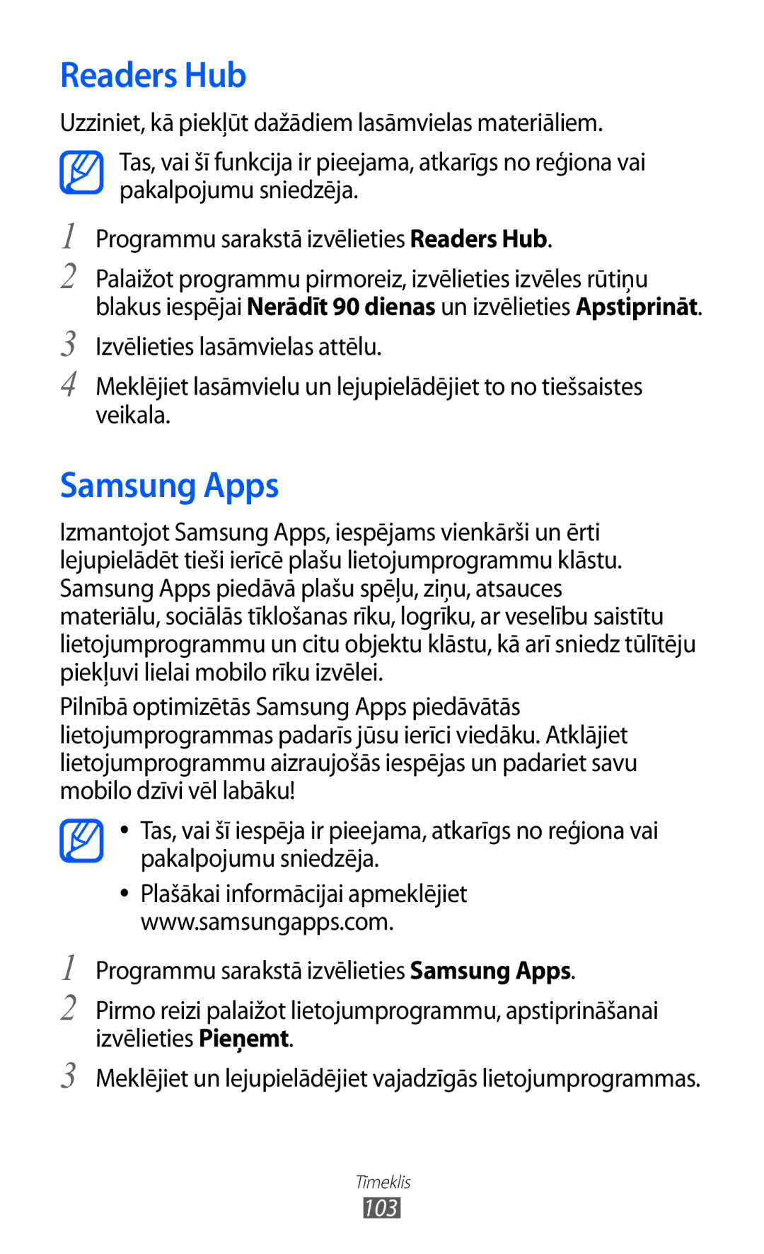 Samsung GT-I9100OIASEB, GT-I9100RWASEB, GT-I9100LKASEB manual Readers Hub, Samsung Apps 