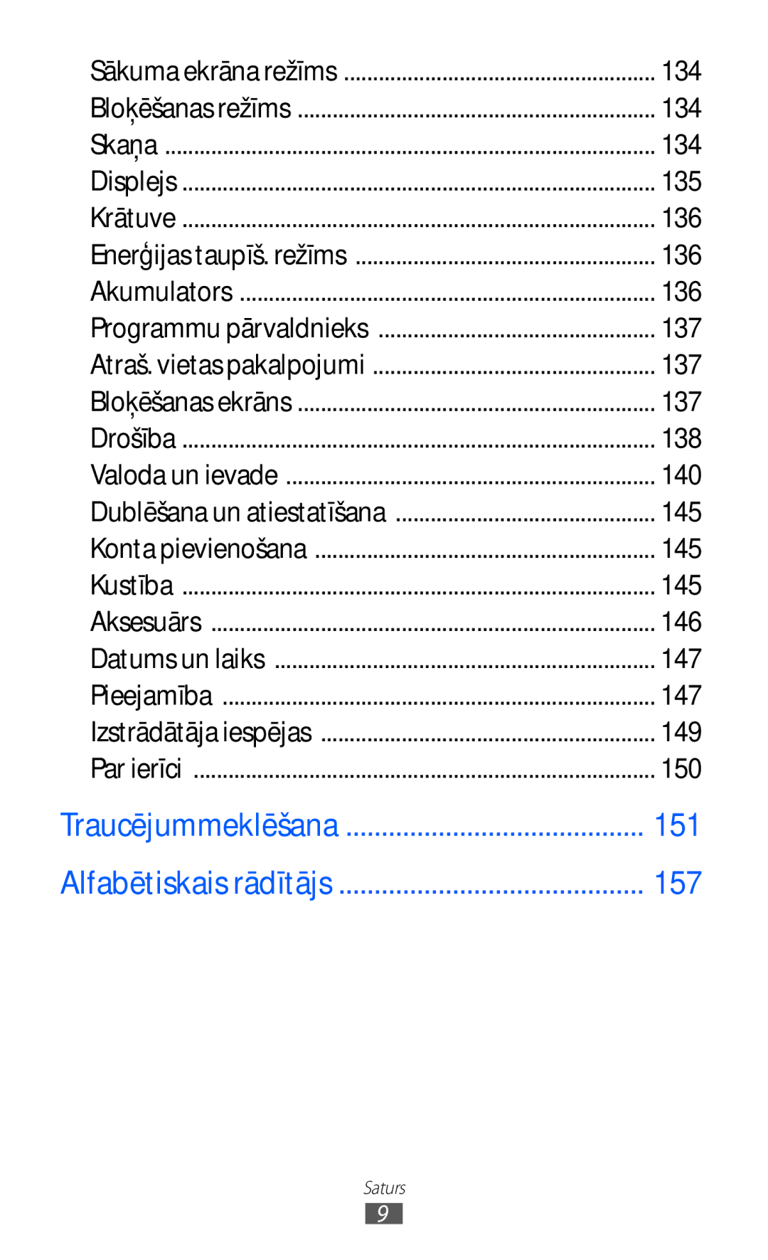 Samsung GT-I9100RWASEB, GT-I9100OIASEB, GT-I9100LKASEB manual 134, 135, 136, 137, 138, 140, 145, 146, 147, 149, 150 
