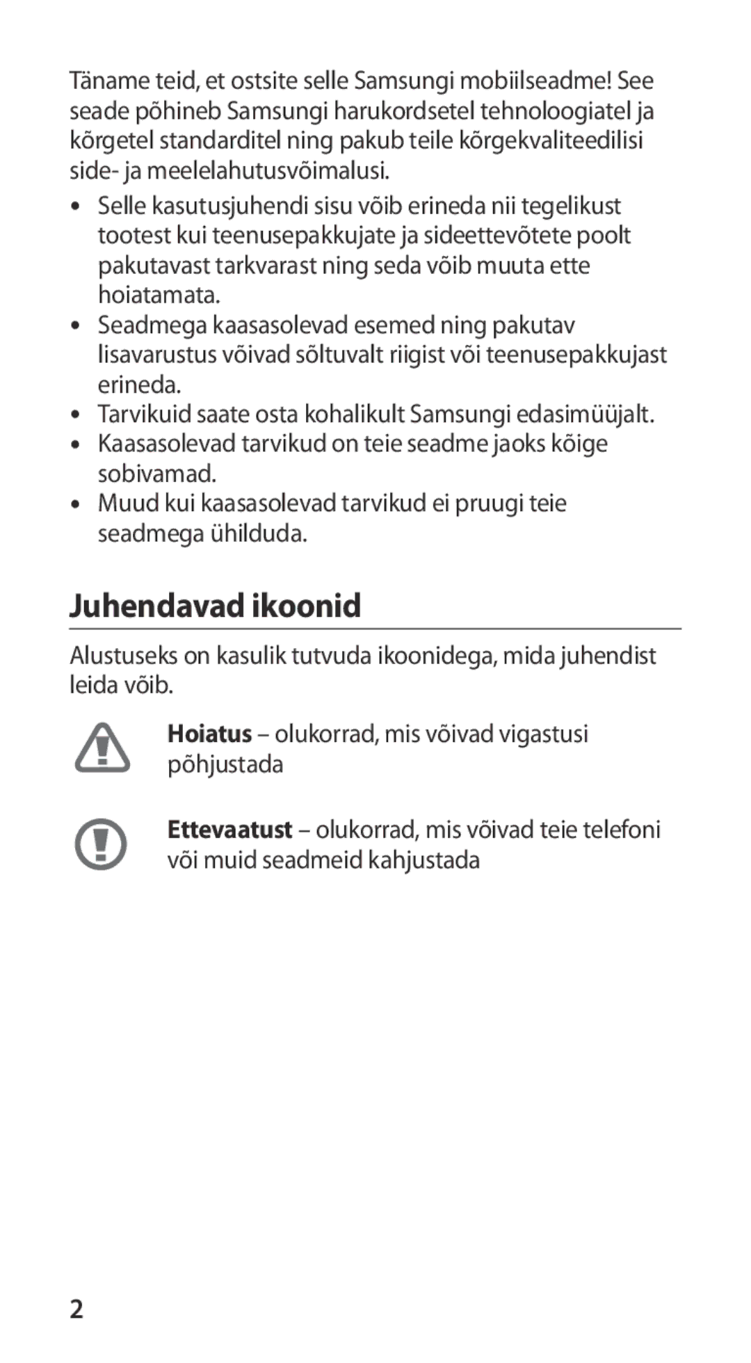 Samsung GT-I9100LKASEB, GT-I9100RWASEB, GT-I9100OIASEB manual Juhendavad ikoonid 