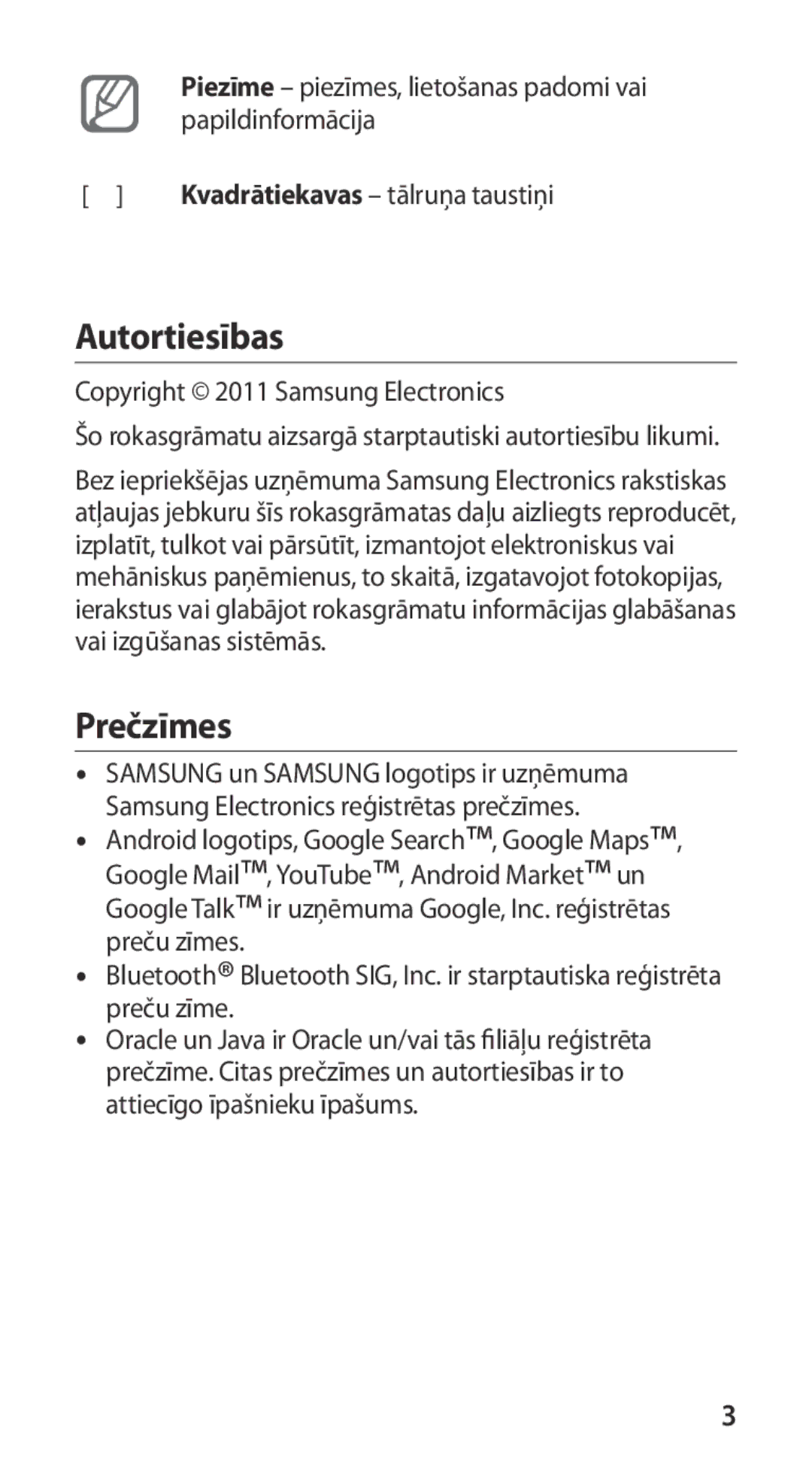 Samsung GT-I9100RWASEB, GT-I9100OIASEB, GT-I9100LKASEB manual Autortiesības, Prečzīmes 