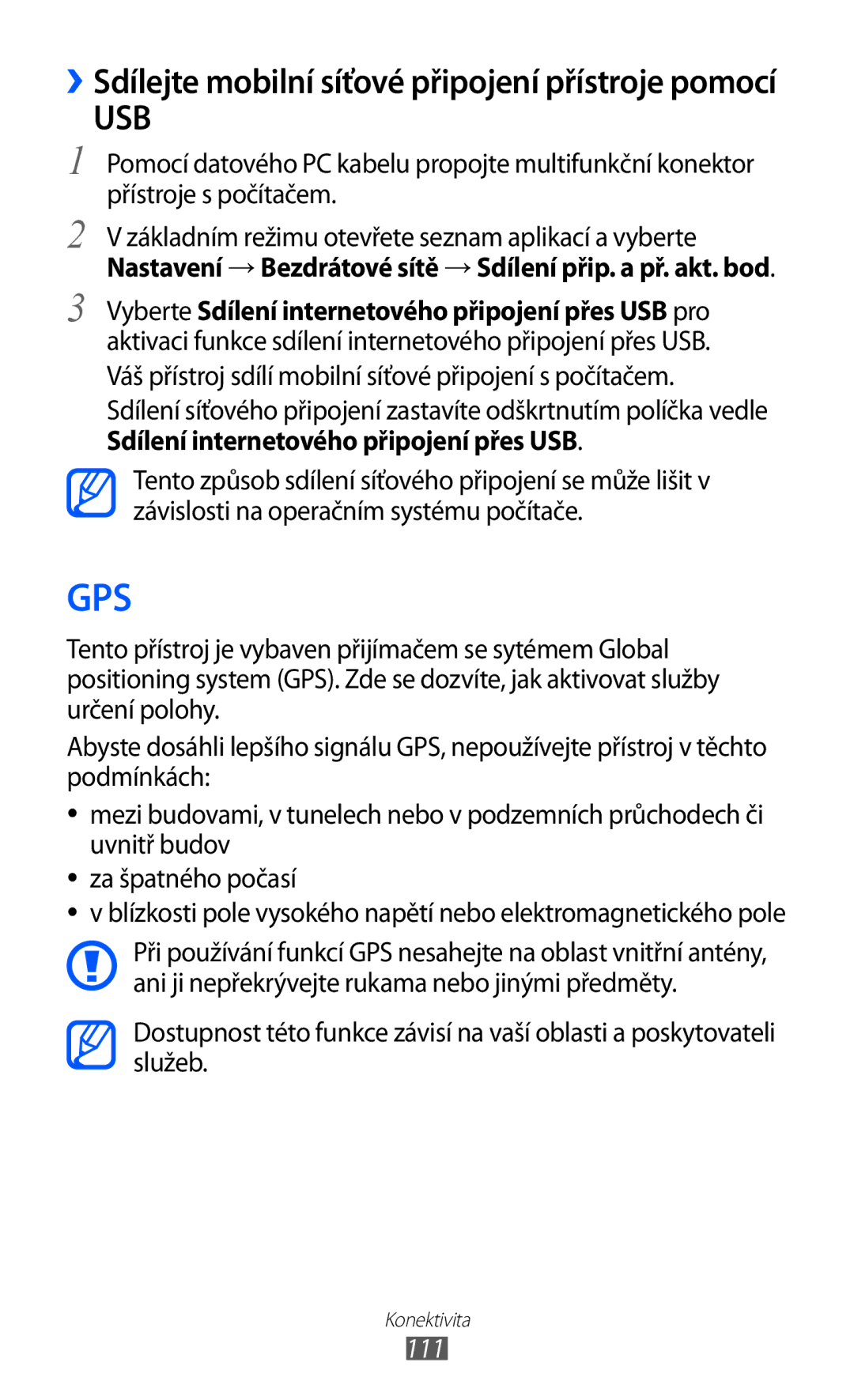 Samsung GT-I9100RWGXEZ, GT-I9100LKGXEZ, GT-I9100LKGXSK manual Usb, 111 