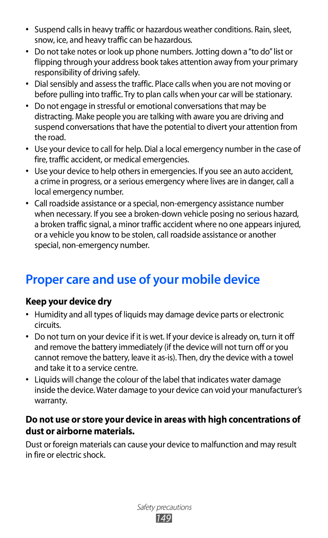 Samsung GT-I9103MAABGL, GT-I9103MAAATO, GT-I9103MAATUR, GT-I9103MAADBT manual Proper care and use of your mobile device 