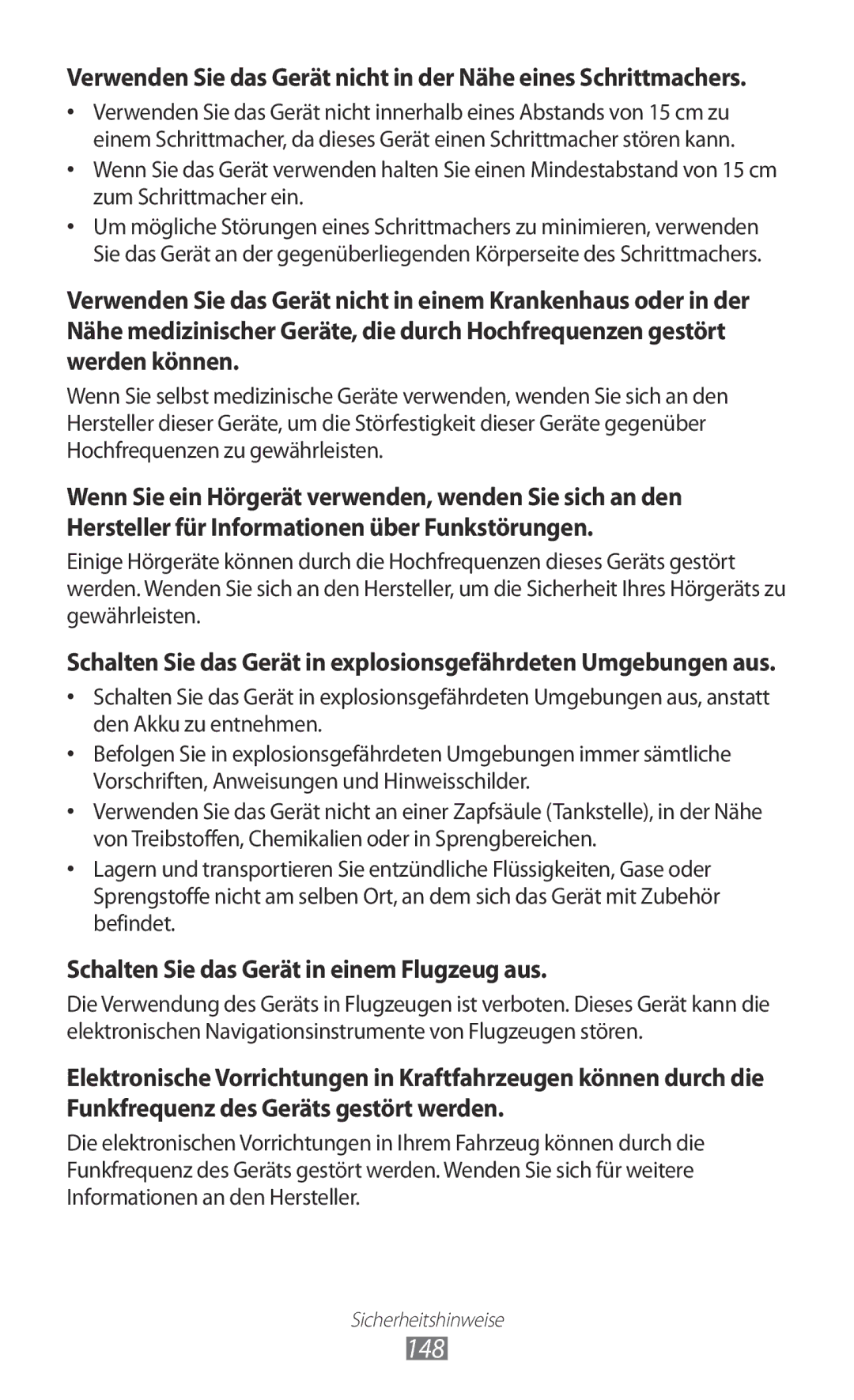 Samsung GT-I9103MAATUR, GT-I9103MAAATO, GT-I9103MAADBT manual 148, Schalten Sie das Gerät in einem Flugzeug aus 