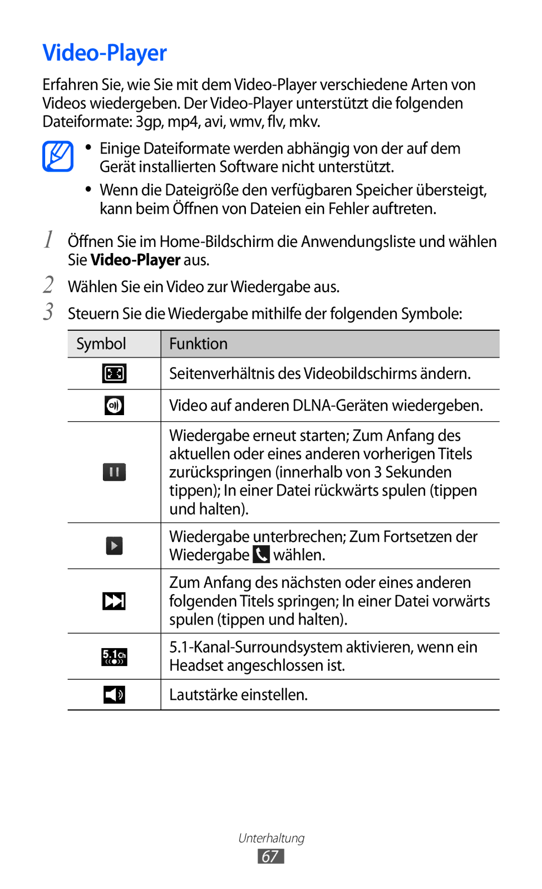 Samsung GT-I9103MAATUR, GT-I9103MAAATO, GT-I9103MAADBT manual Video-Player 