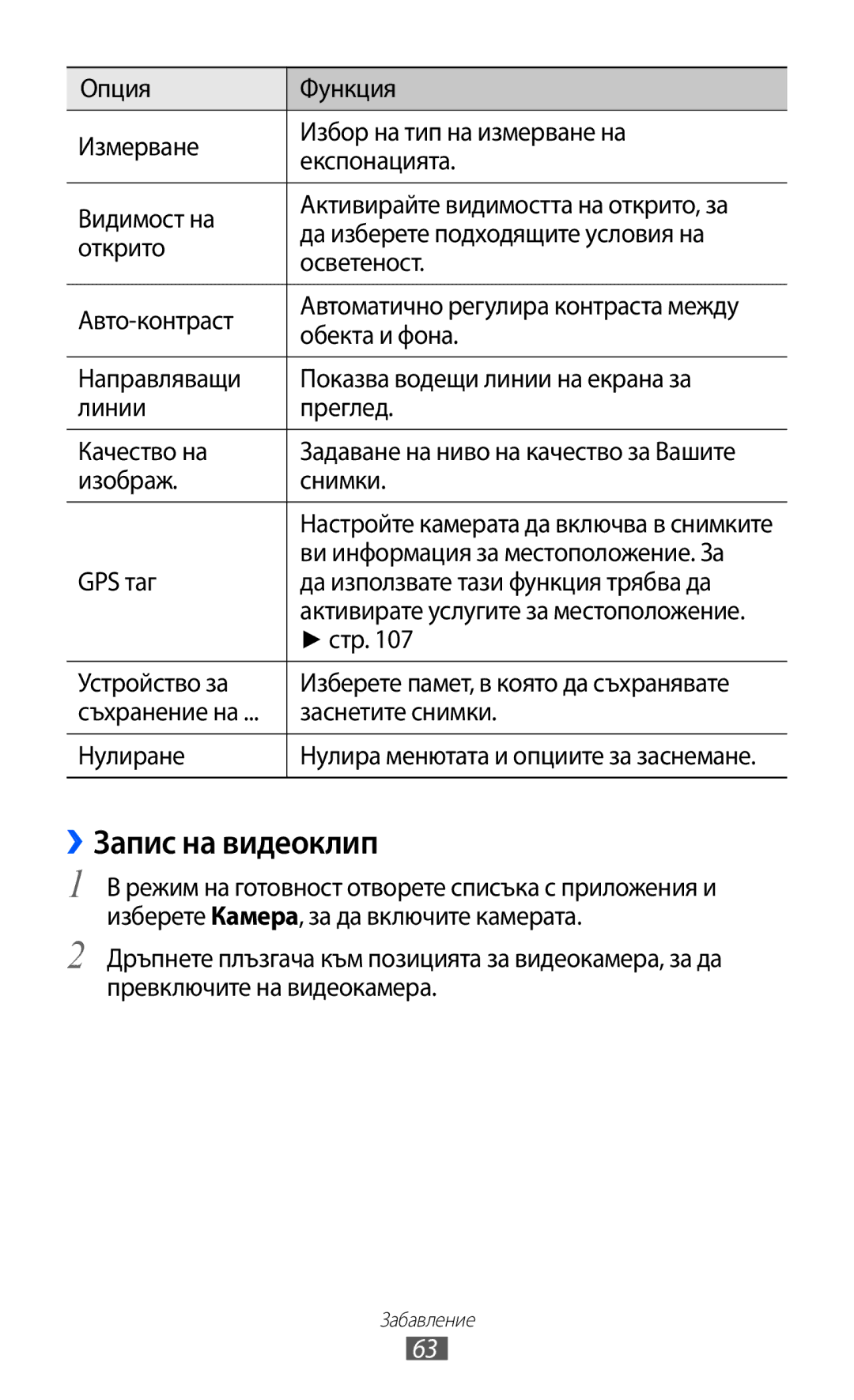 Samsung GT-I9103MAABGL ››Запис на видеоклип, Изображ Снимки, Стр, Устройство за, Съхранение на Заснетите снимки Нулиране 