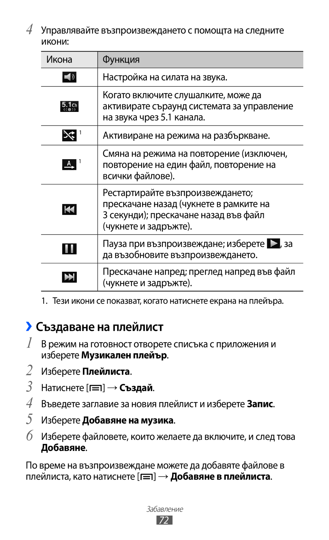 Samsung GT-I9103MAABGL manual ››Създаване на плейлист, Активиране на режима на разбъркване, Всички файлове 