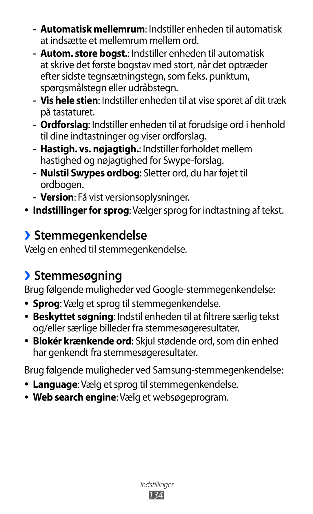 Samsung GT-I9103MAANEE manual ››Stemmegenkendelse, ››Stemmesøgning, Vælg en enhed til stemmegenkendelse 