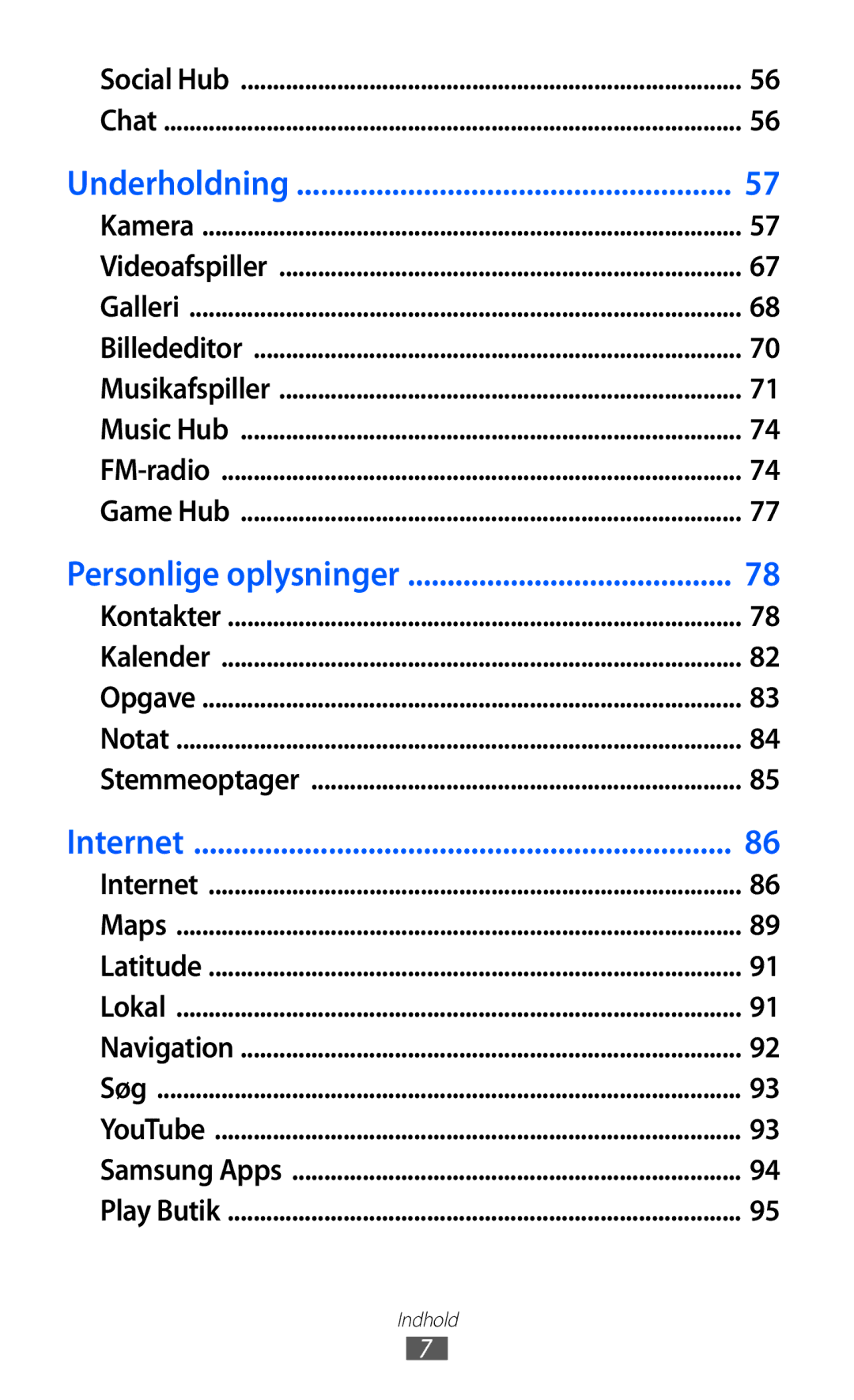 Samsung GT-I9103MAANEE manual Underholdning 