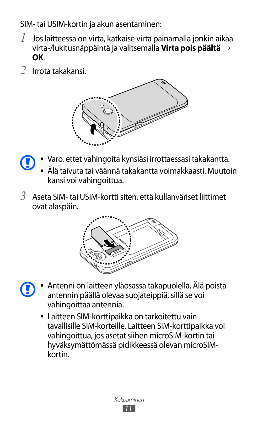 Samsung GT-I9103MAANEE manual Kokoaminen 