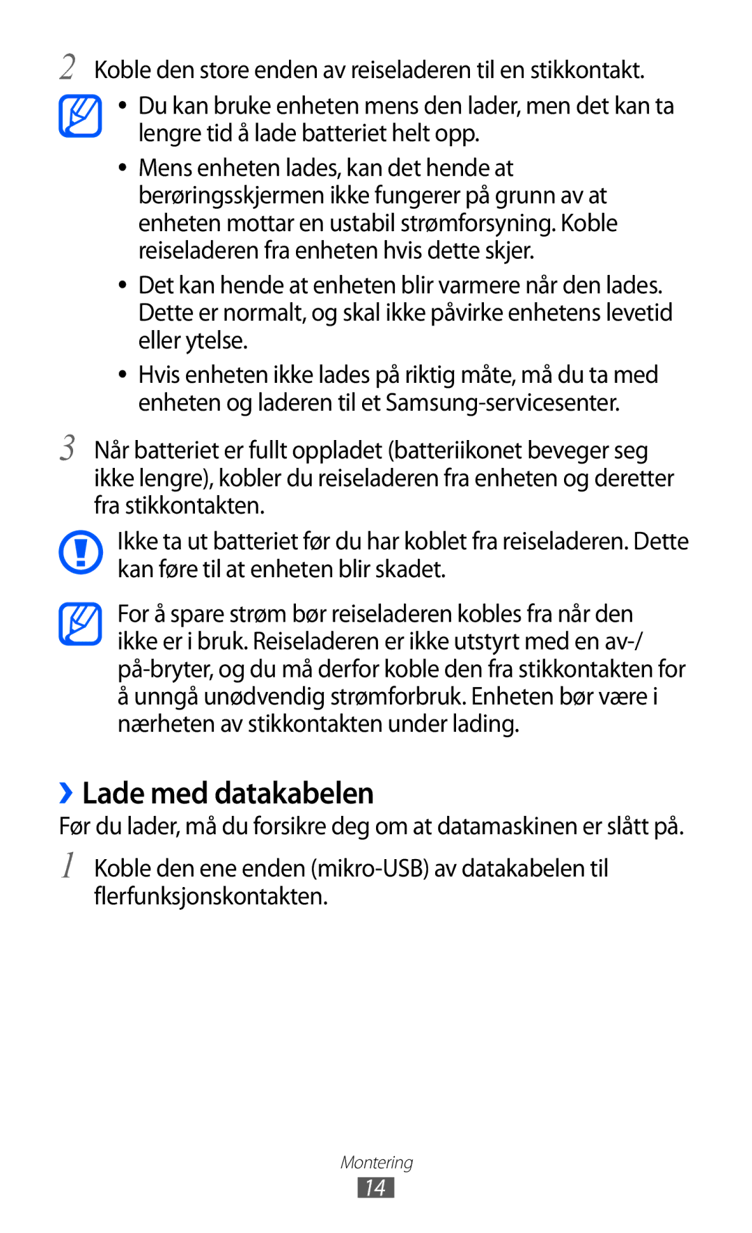 Samsung GT-I9103MAANEE manual ››Lade med datakabelen 