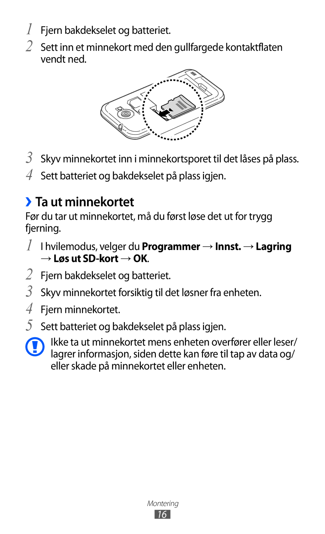 Samsung GT-I9103MAANEE manual ››Ta ut minnekortet, Hvilemodus, velger du Programmer → Innst. → Lagring 