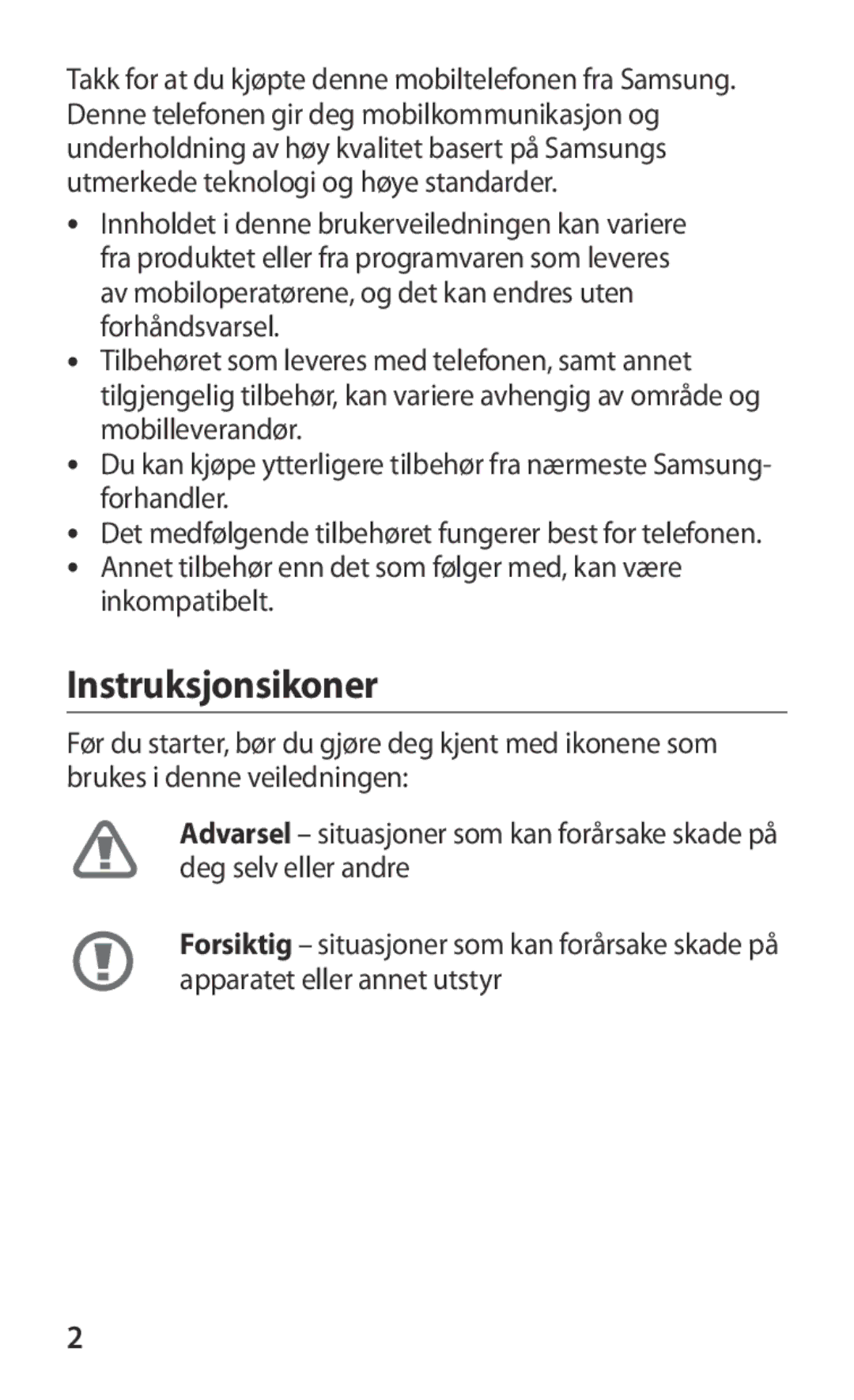 Samsung GT-I9103MAANEE manual Instruksjonsikoner 