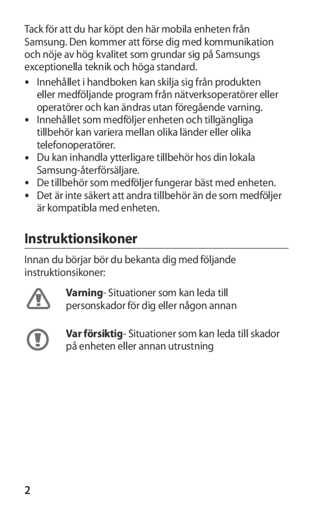 Samsung GT-I9103MAANEE manual Instruktionsikoner 