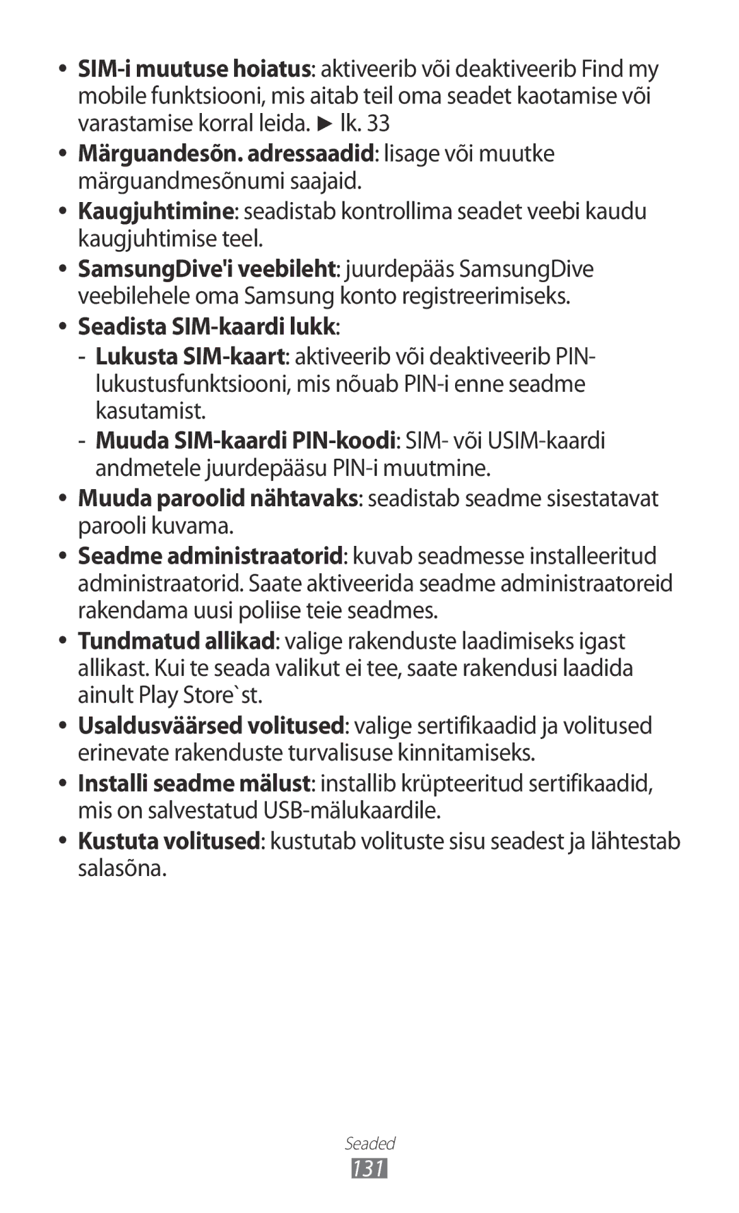 Samsung GT-I9103MAASEB manual Seadista SIM-kaardi lukk 