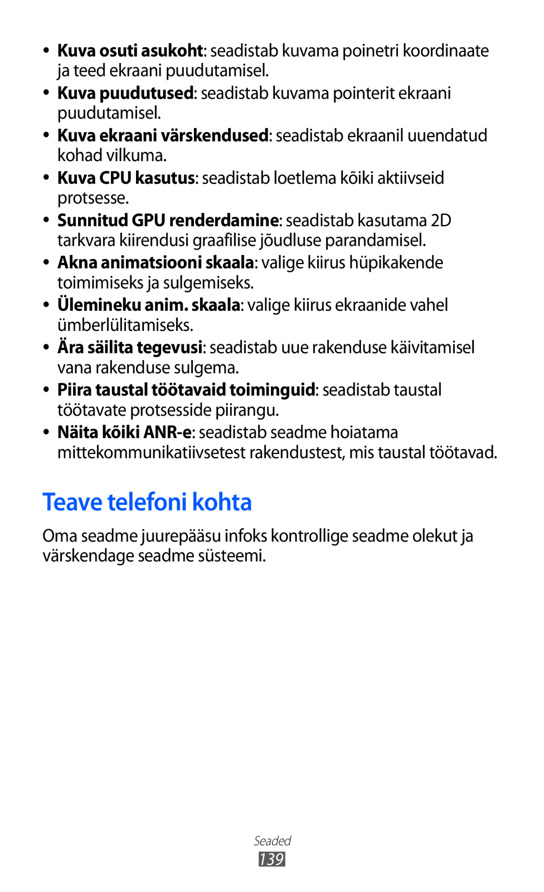 Samsung GT-I9103MAASEB manual Teave telefoni kohta 